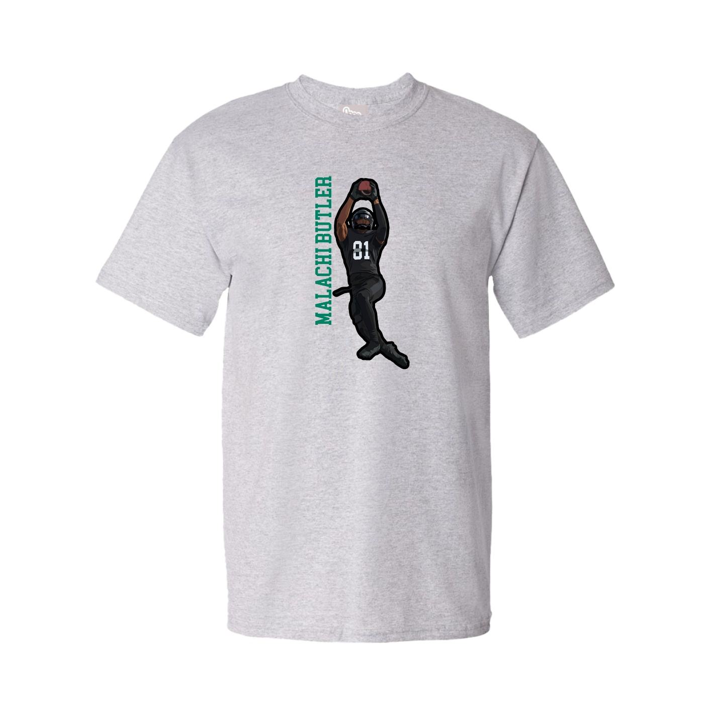 Tee — Name Vertical in Grey