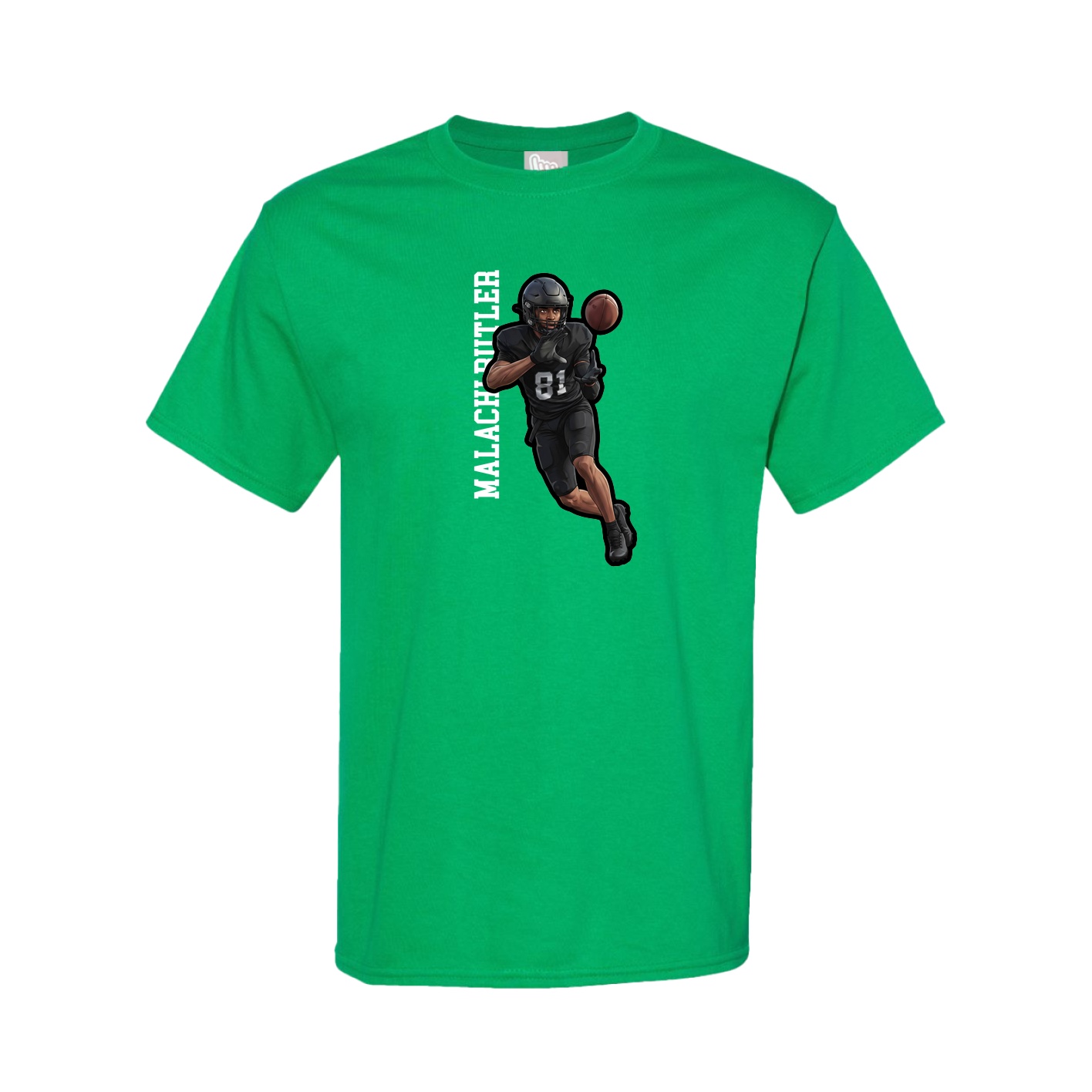 Youth Tee — Name Vertical in Green