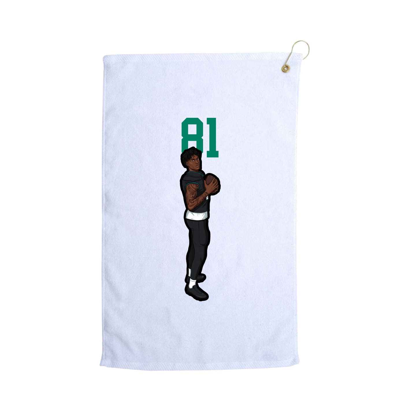 Golf Towel — Number Top in White