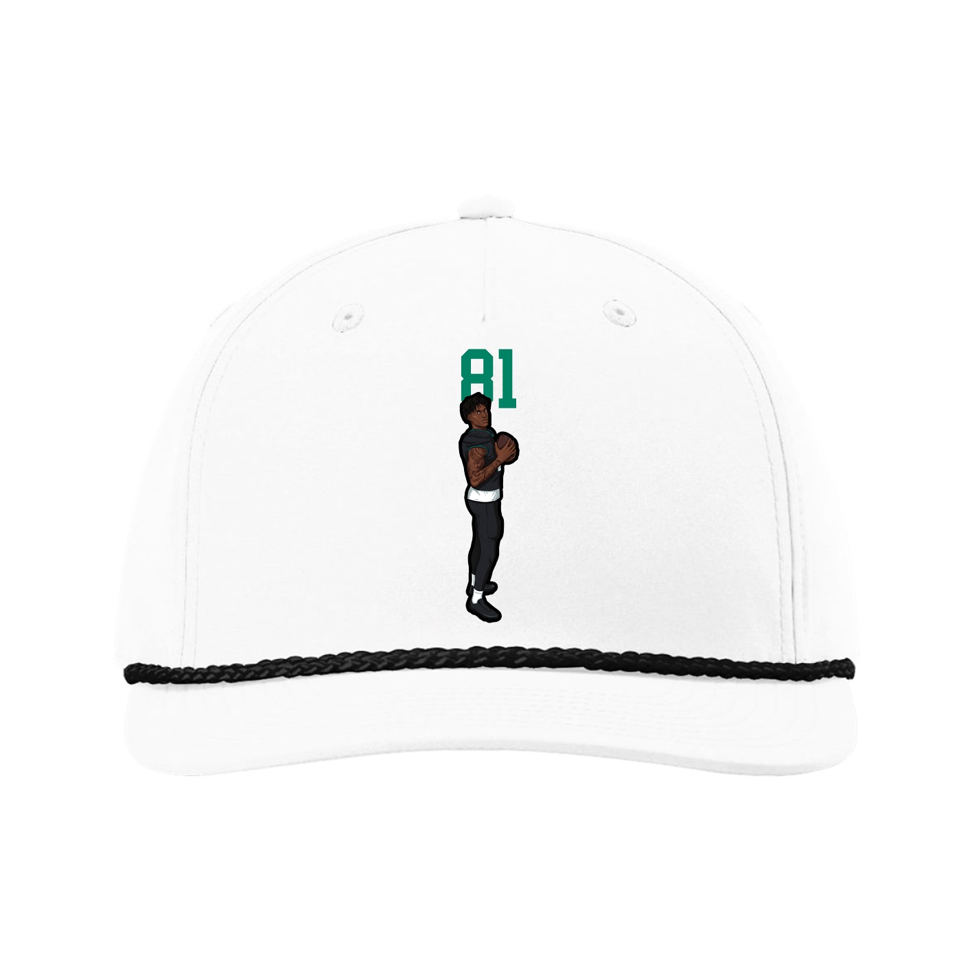 Five-Panel Classic Rope Cap — Number Top in White
