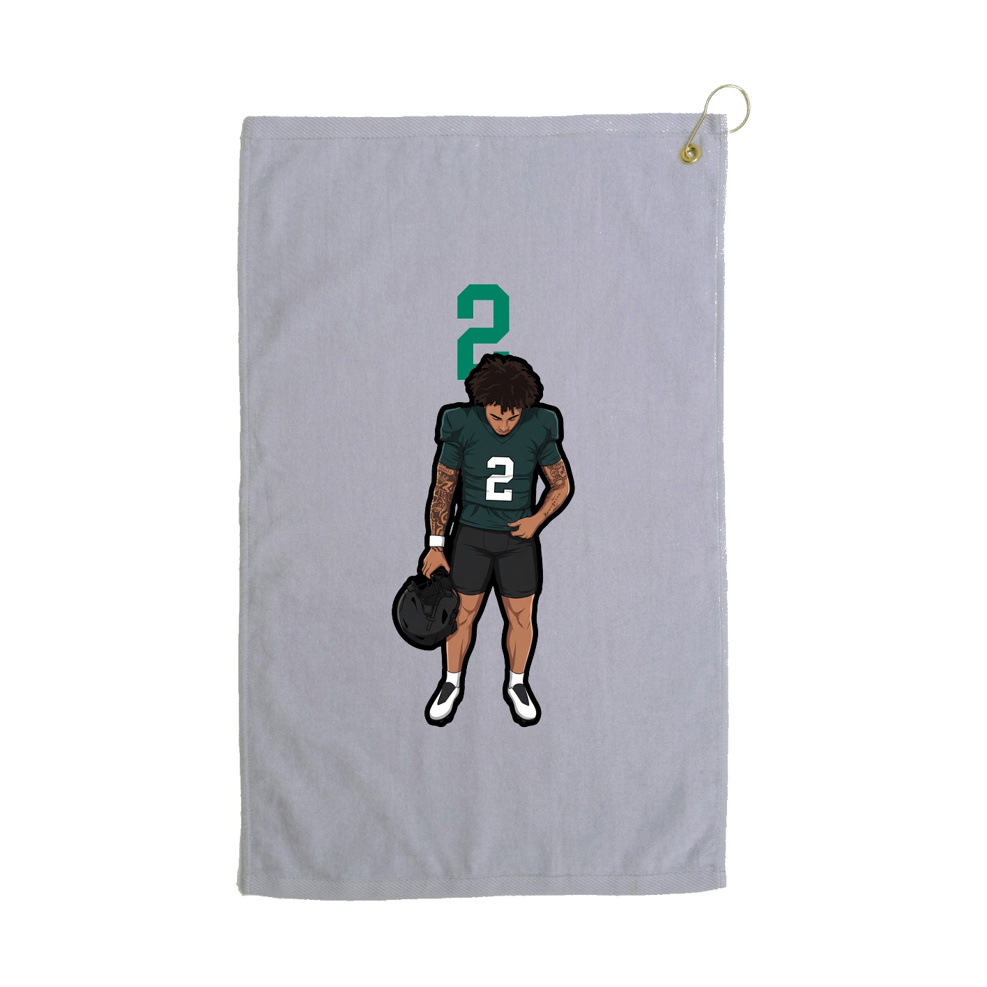 Golf Towel — Number Top in Grey