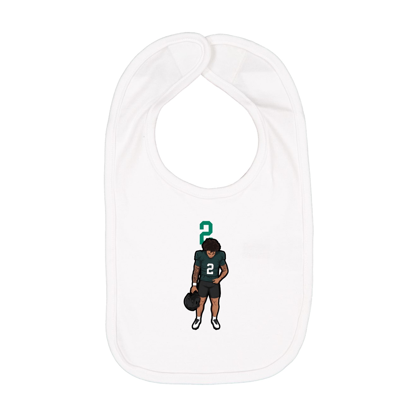 Infant Bib — Number Top in White