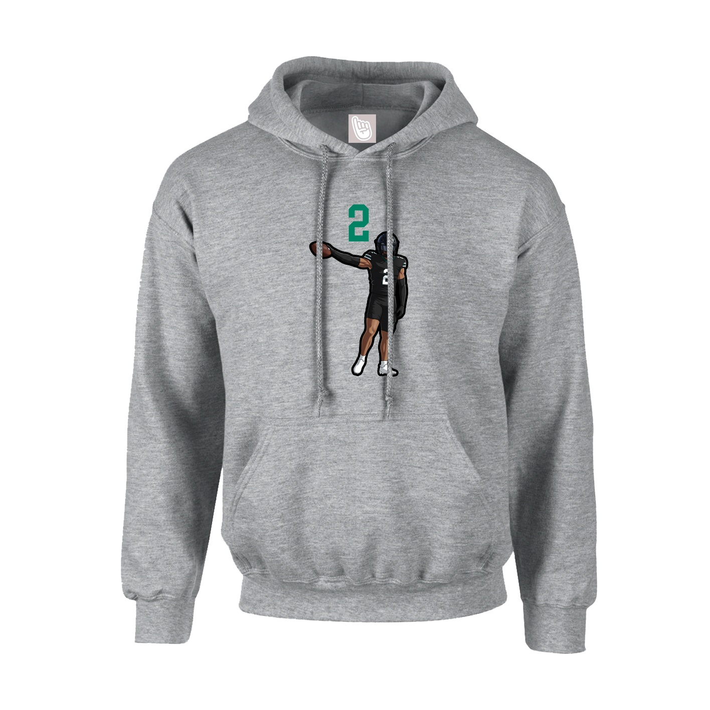 Hoodie — Number Top in Grey