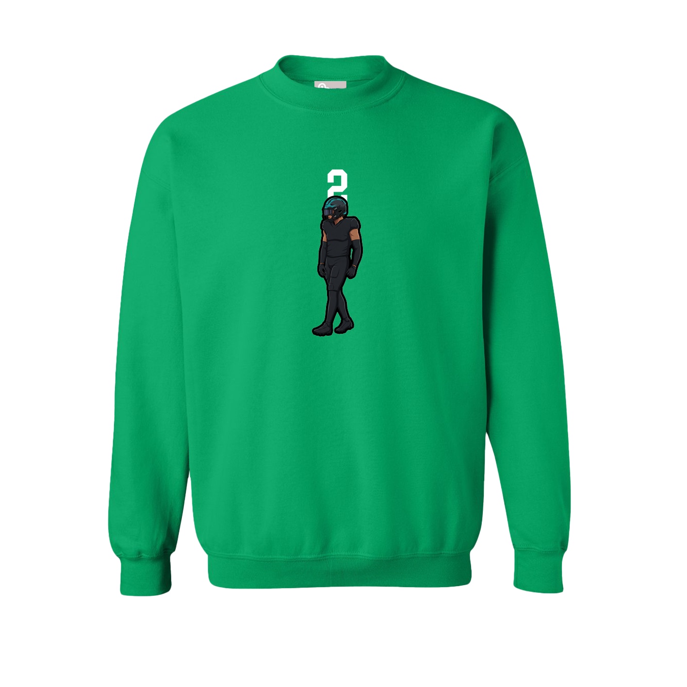 Fleece Crew — Number Top in Green