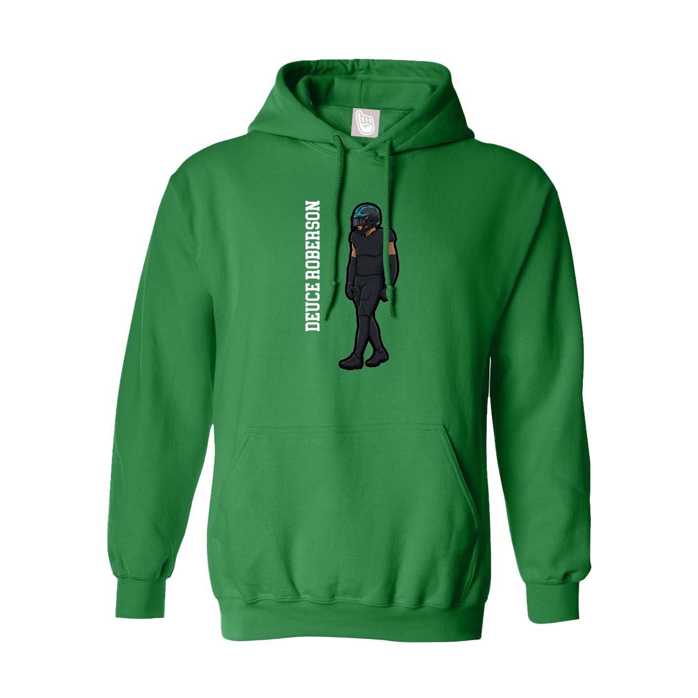 Youth Hoodie — Name Vertical in Green