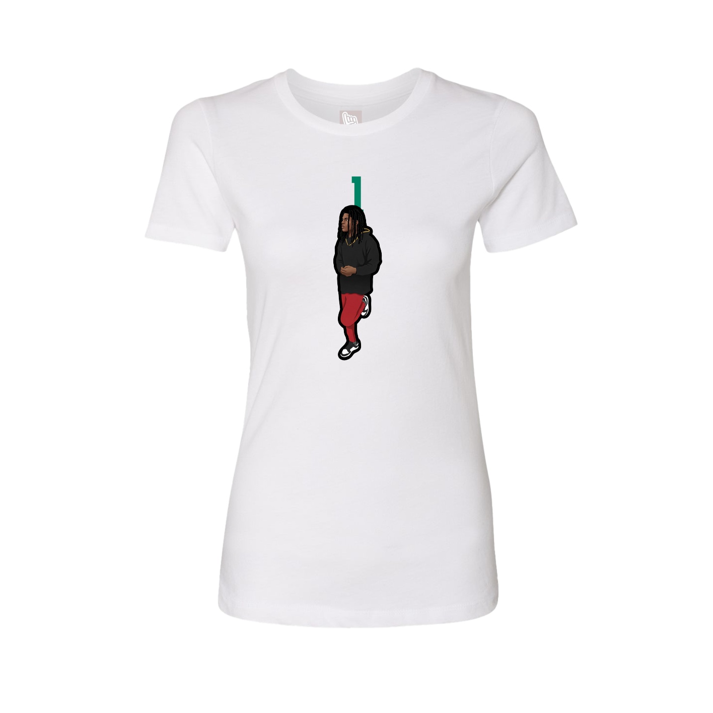 Fitted Women's Tee — Number Top in White