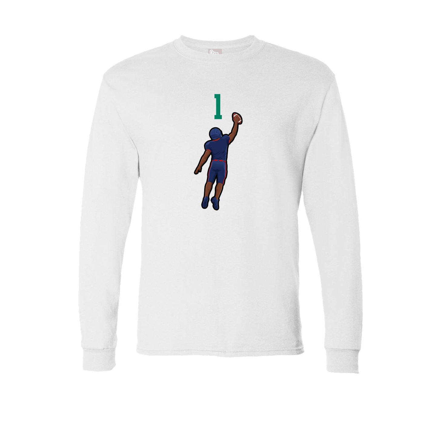 Long Sleeve Tee — Number Top in White