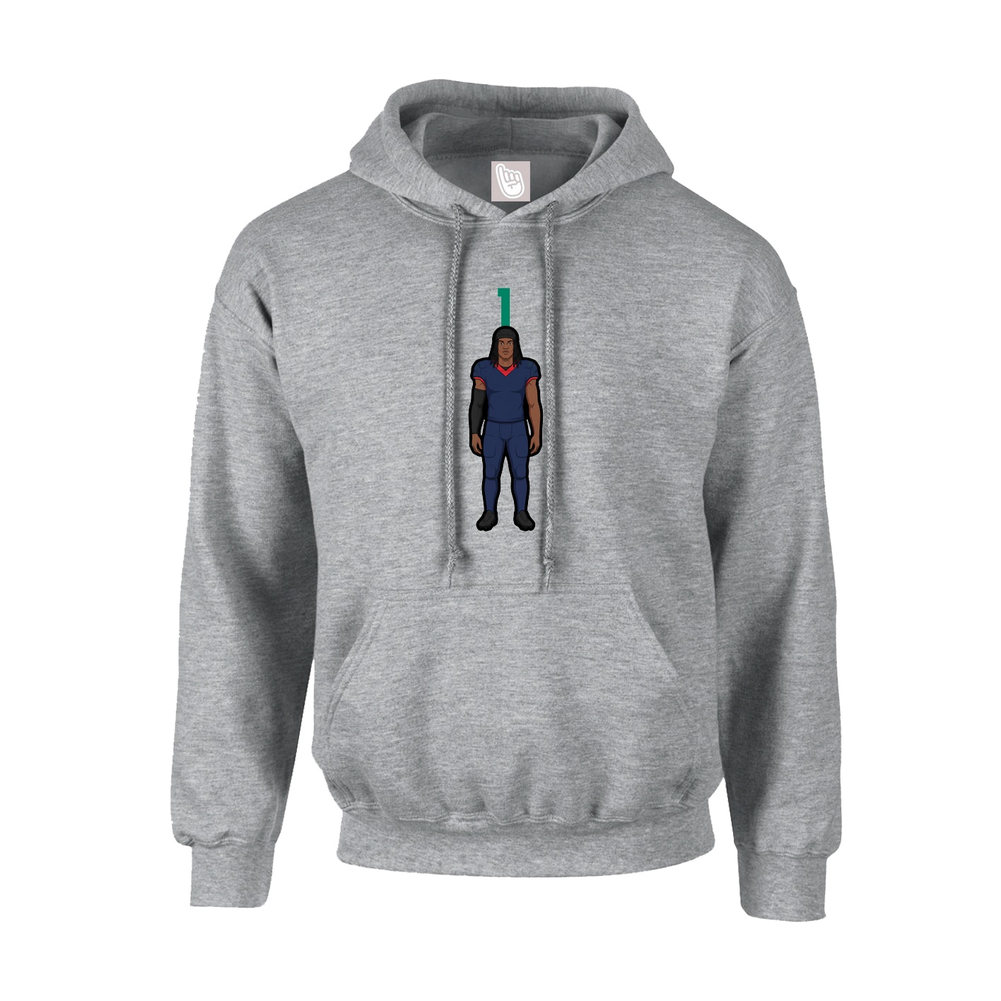 Hoodie — Number Top in Grey