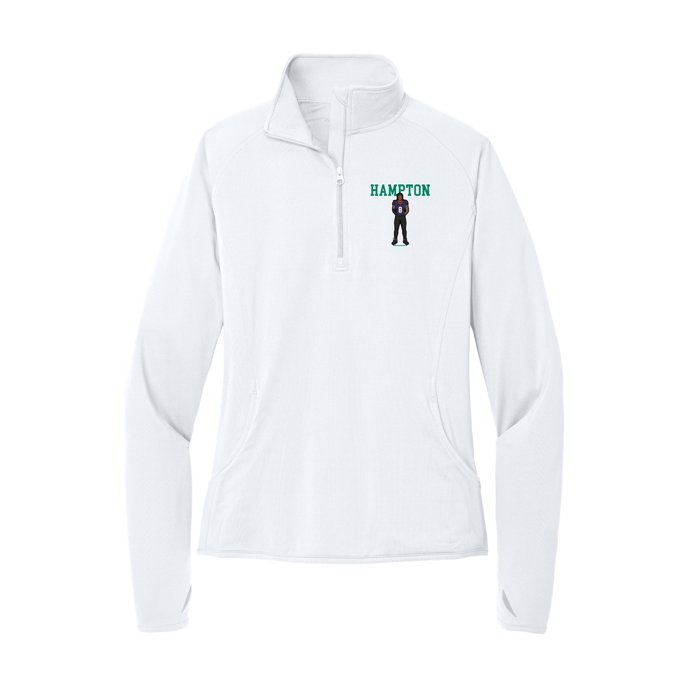Women's Q-Zip Pullover — Shirsey in White