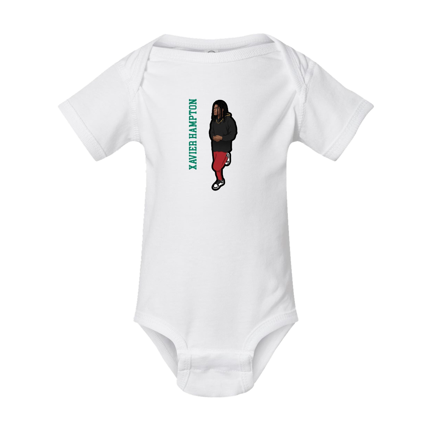 Baby Onesie — Name Vertical in White