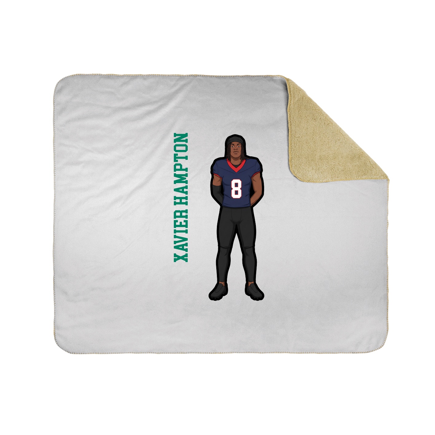 Throw Blanket — Name Vertical in White
