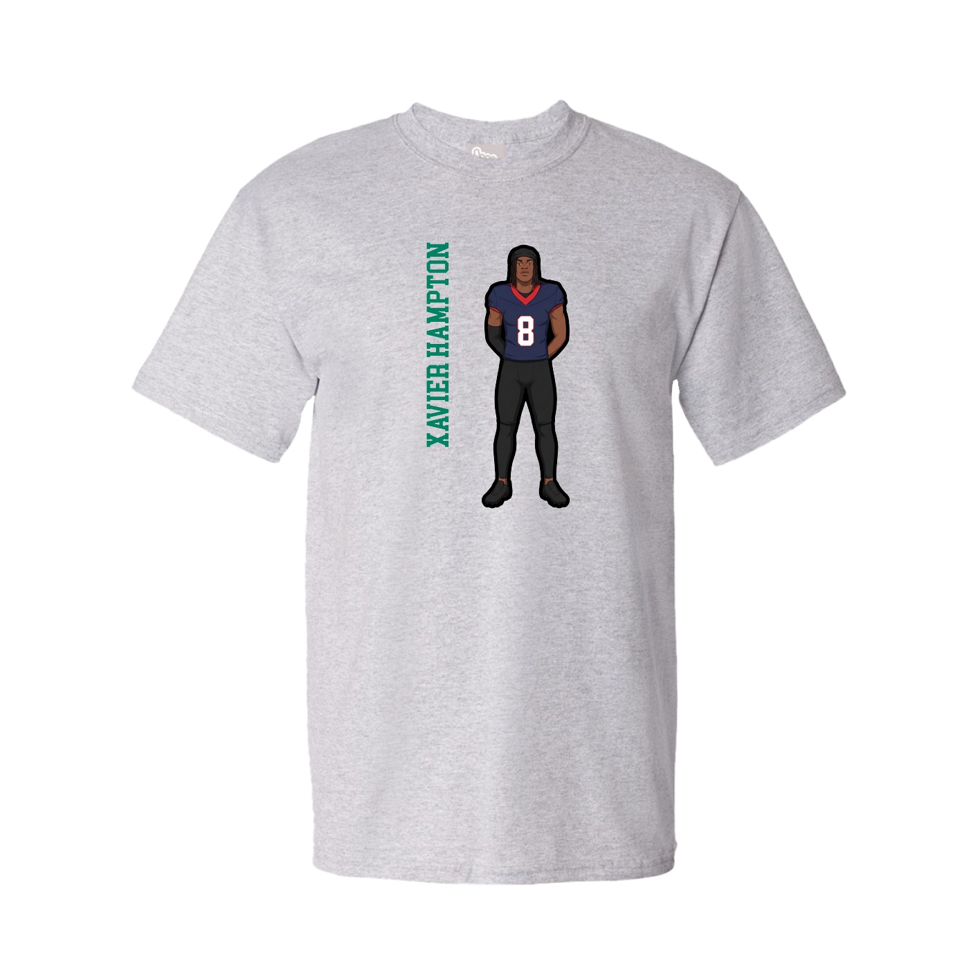 Tee — Name Vertical in Grey