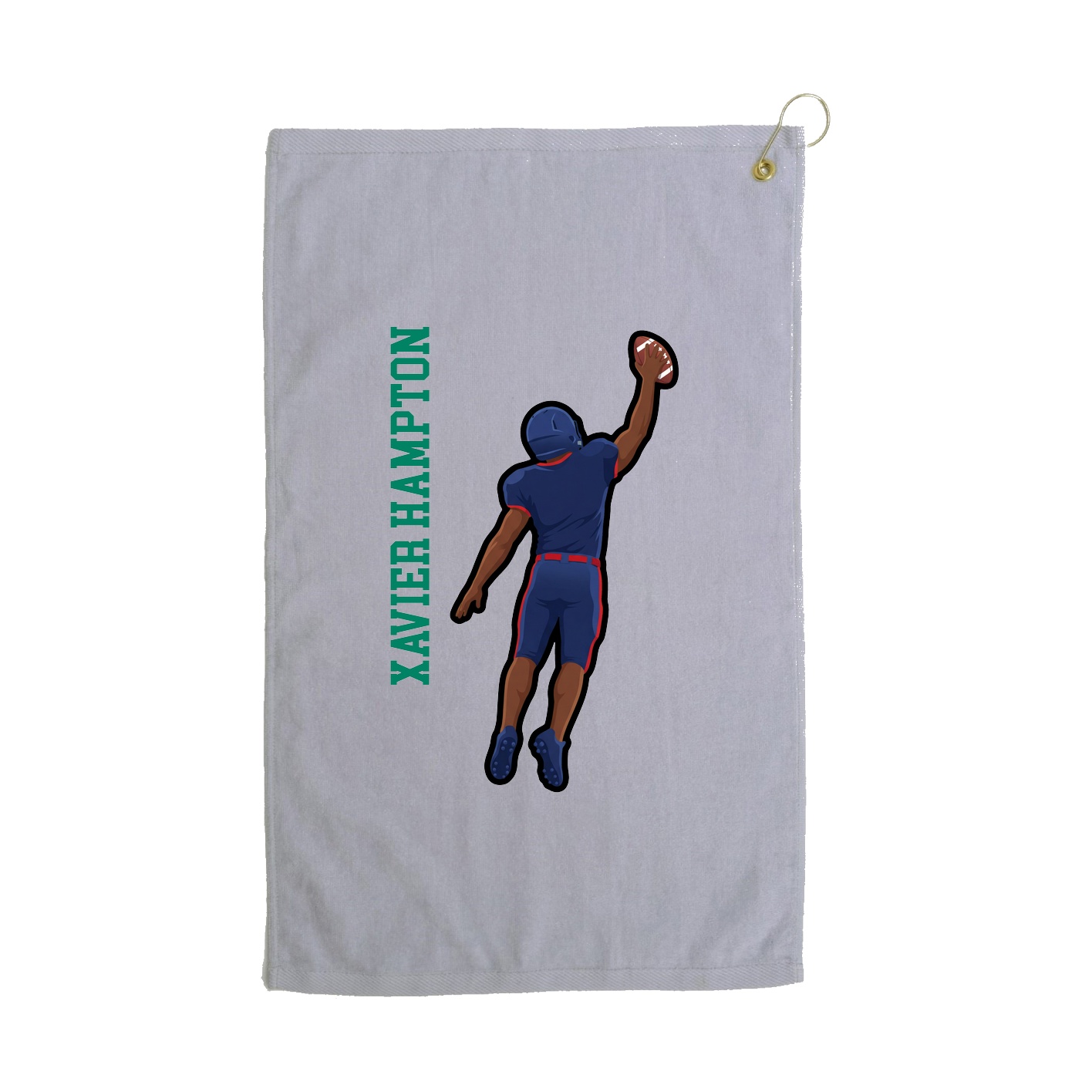 Golf Towel — Name Vertical in Grey