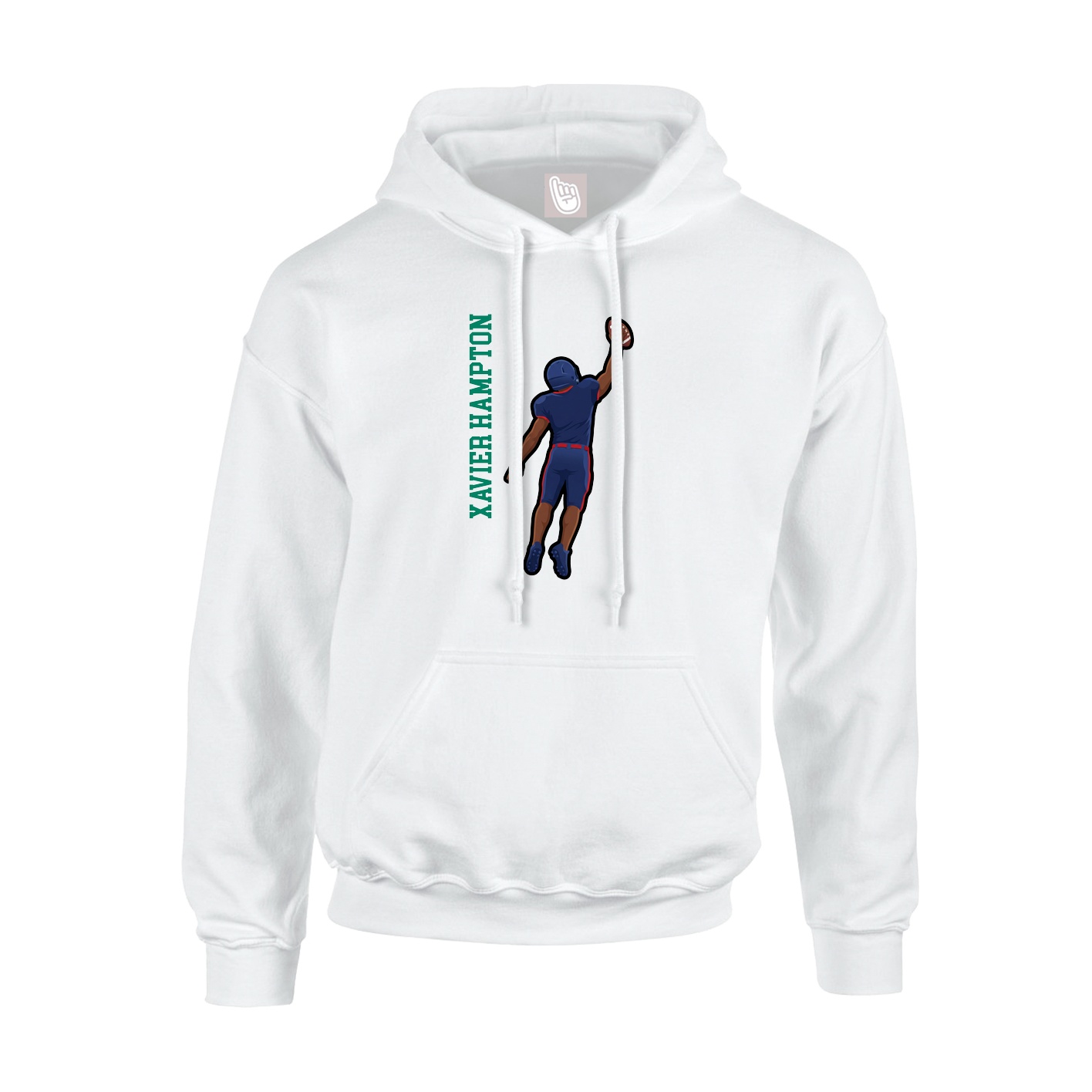 Youth Hoodie — Name Vertical in White