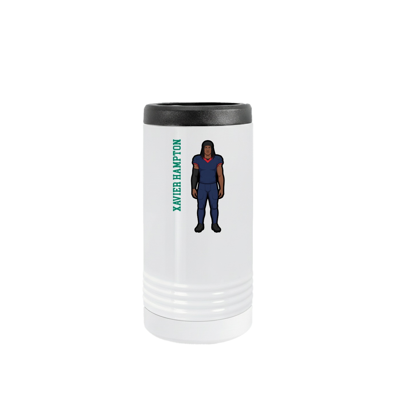Slim Beverage Holder — Name Vertical in White