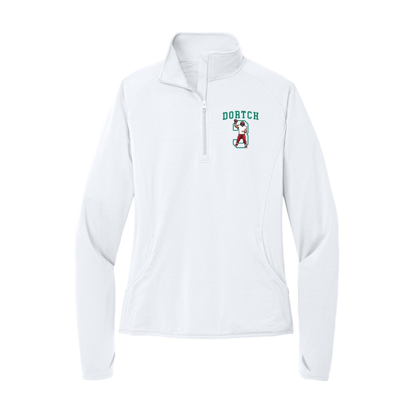 Women's Q-Zip Pullover — Shirsey in White