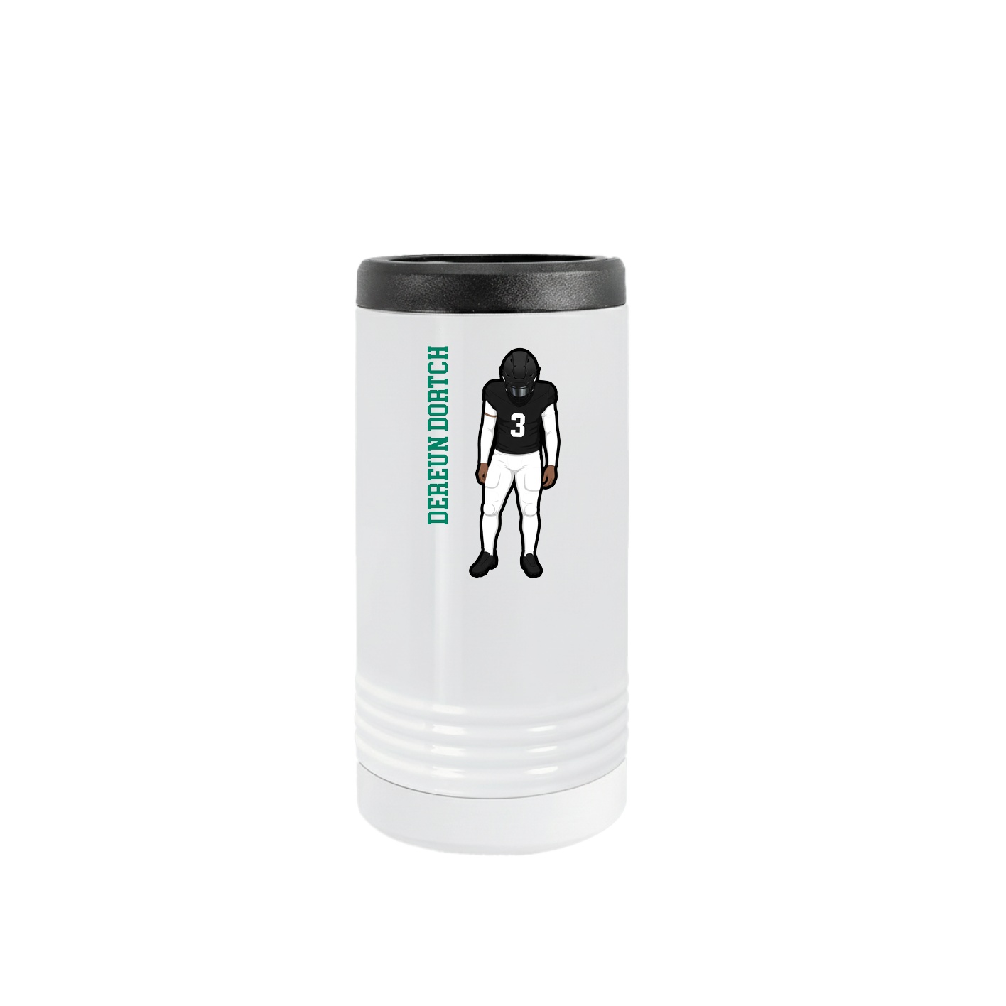 Slim Beverage Holder — Name Vertical in White
