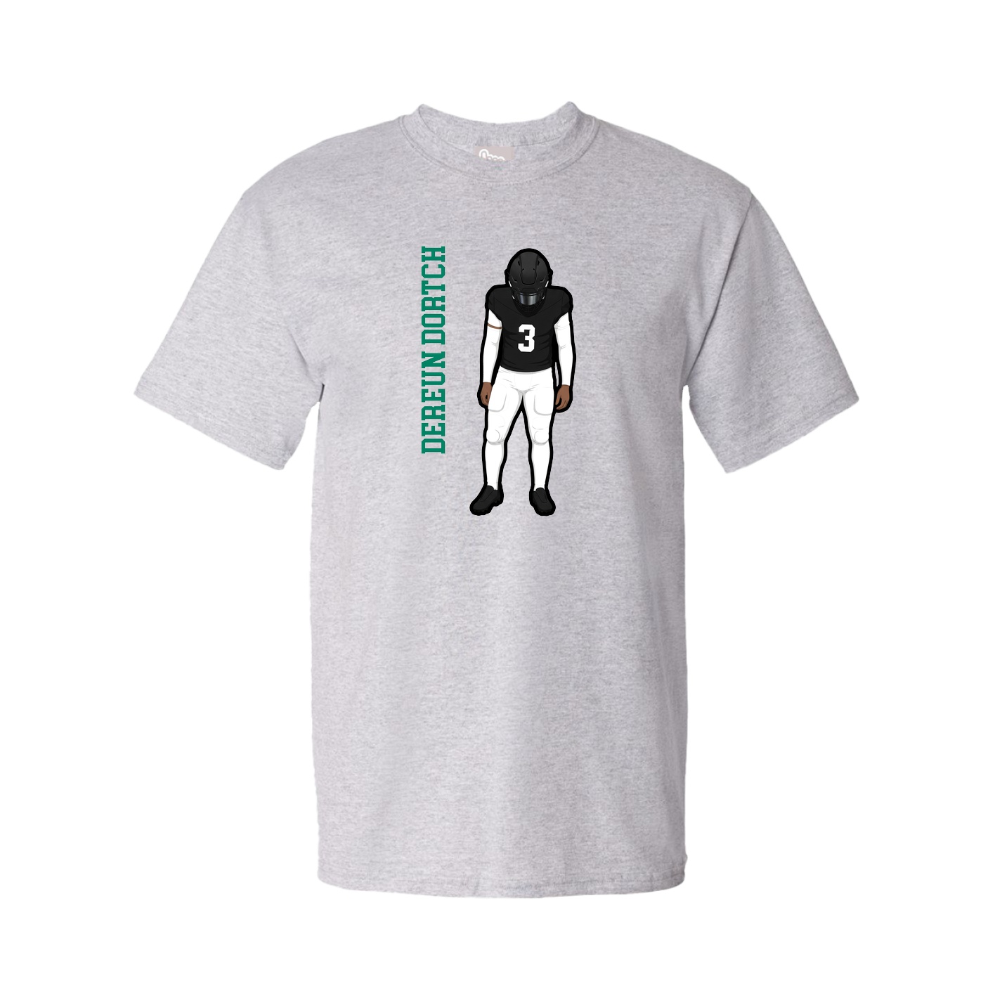 Youth Tee — Name Vertical in Grey