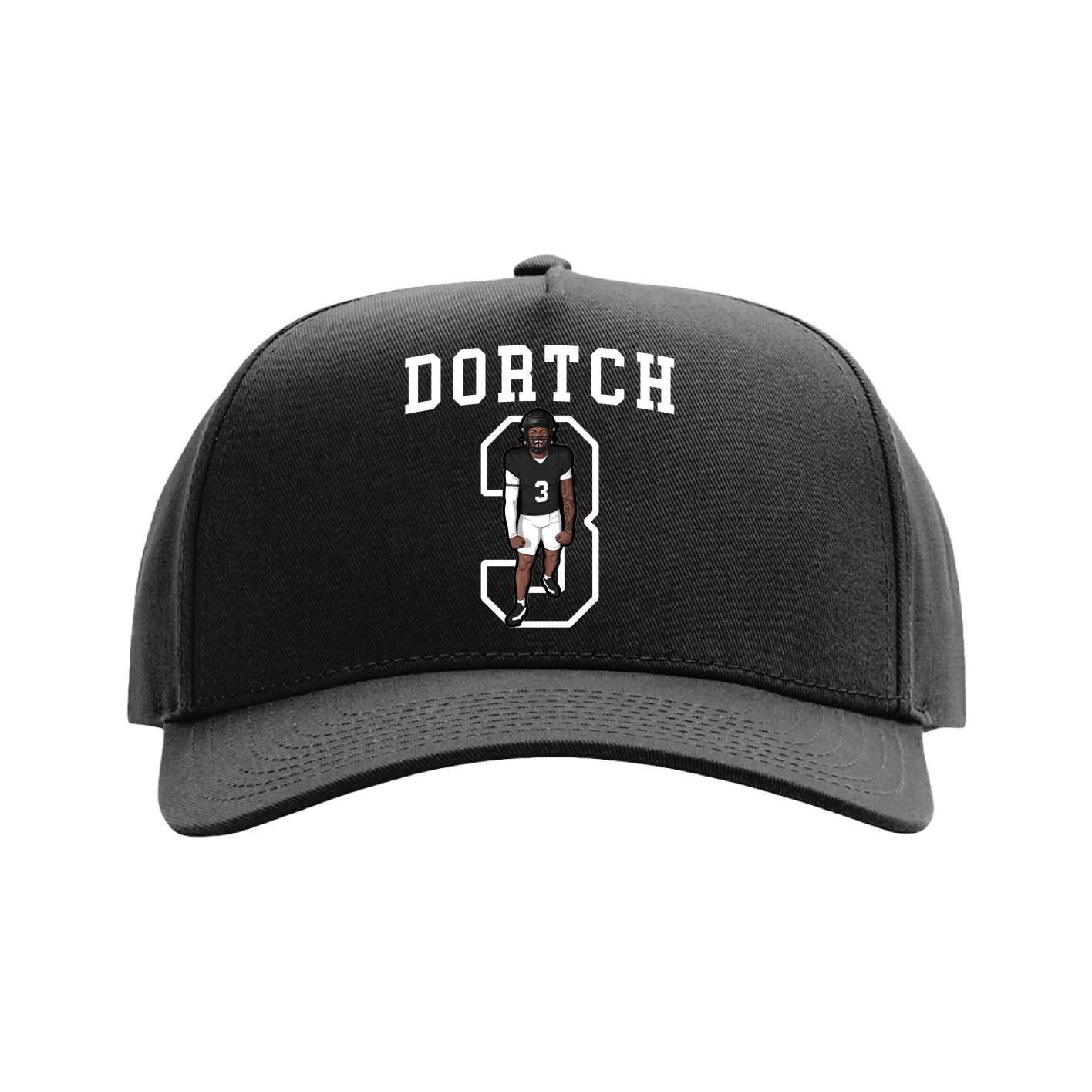 Full Fabric Five-Panel Champ Cap — Shirsey in Black