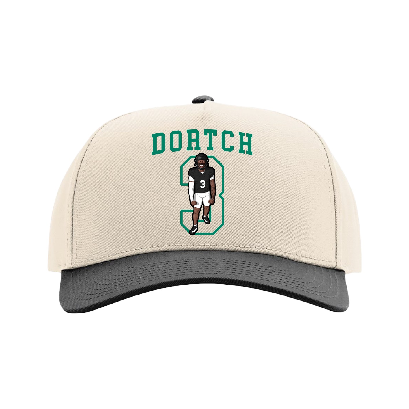 Full Fabric Five-Panel Champ Cap — Shirsey in Cream/Black