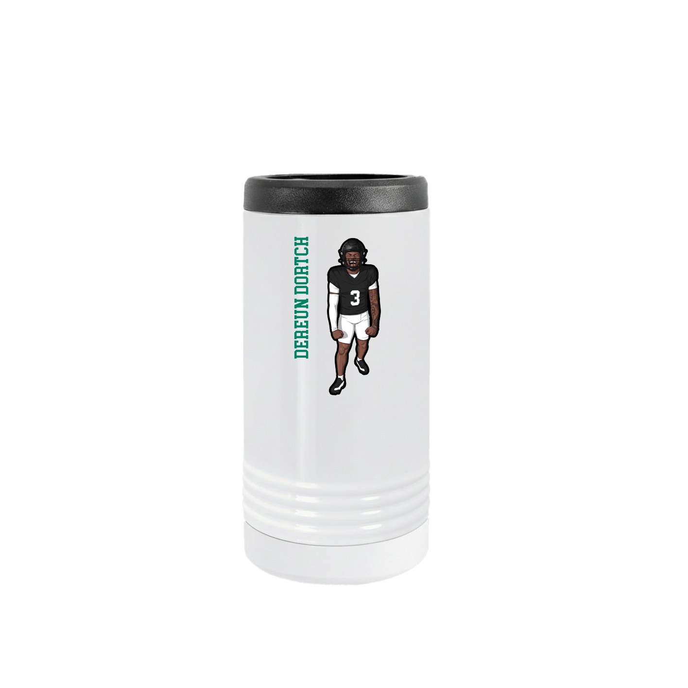 Slim Beverage Holder — Name Vertical in White