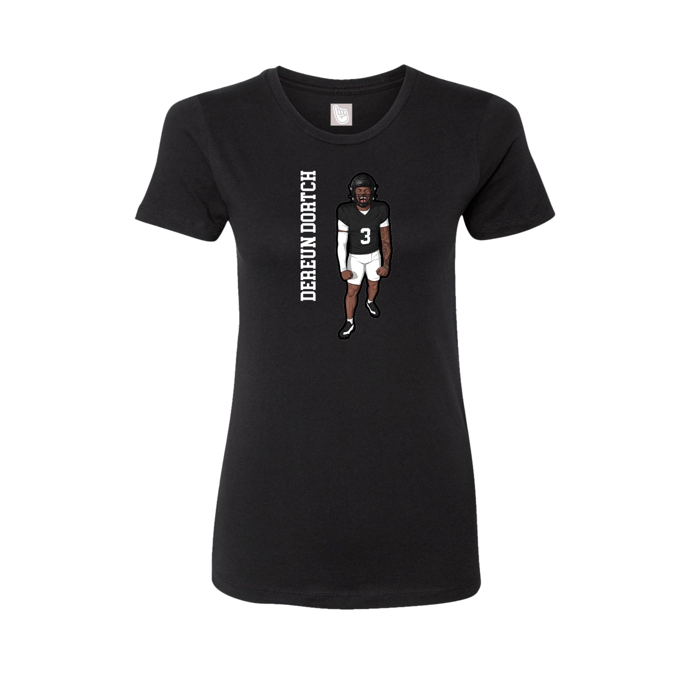 Womens Tee — Name Vertical in Black