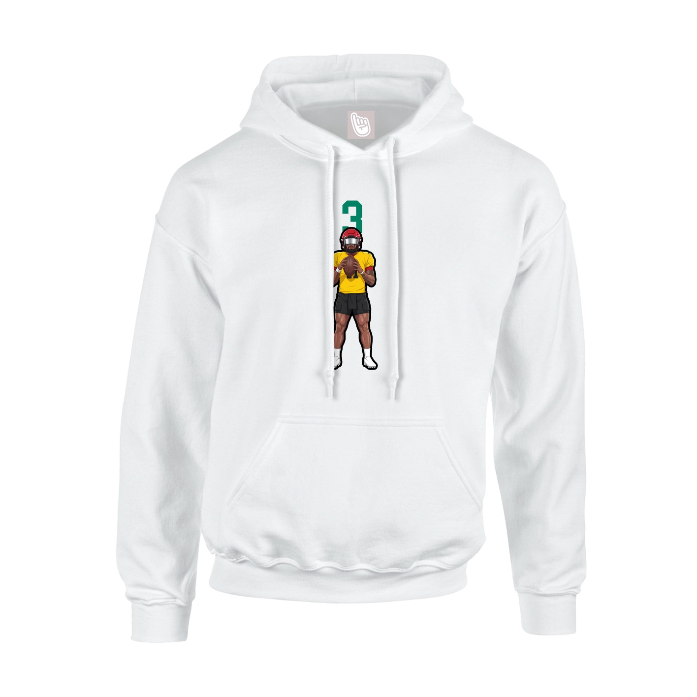 Youth Hoodie — Number Top in White