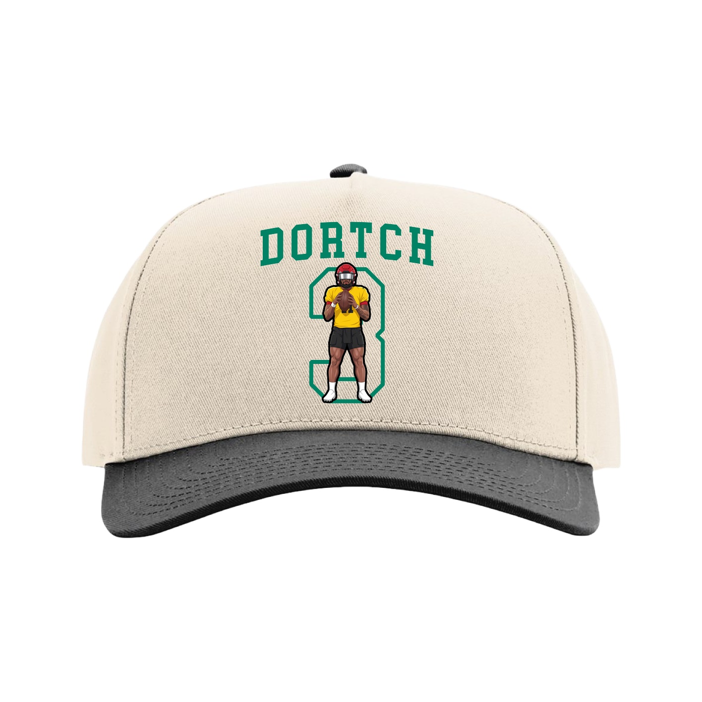 Full Fabric Five-Panel Champ Cap — Shirsey in Cream/Black