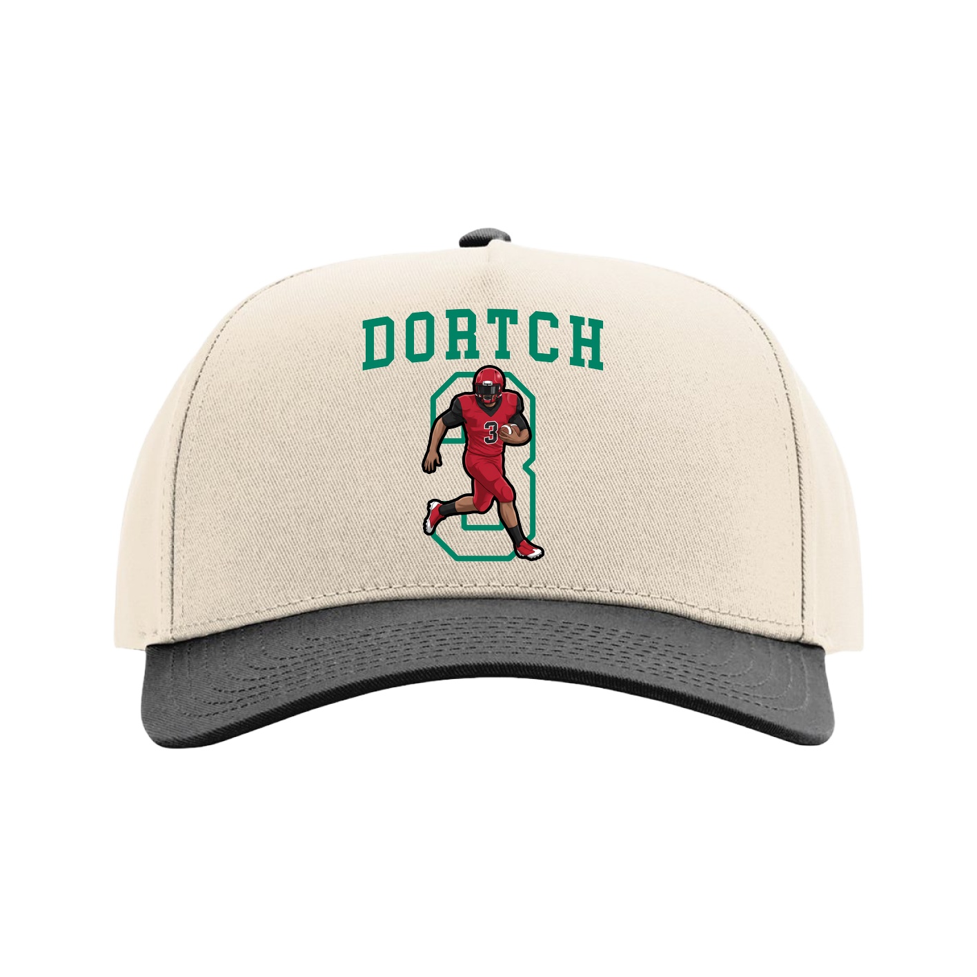Full Fabric Five-Panel Champ Cap — Shirsey in Cream/Black