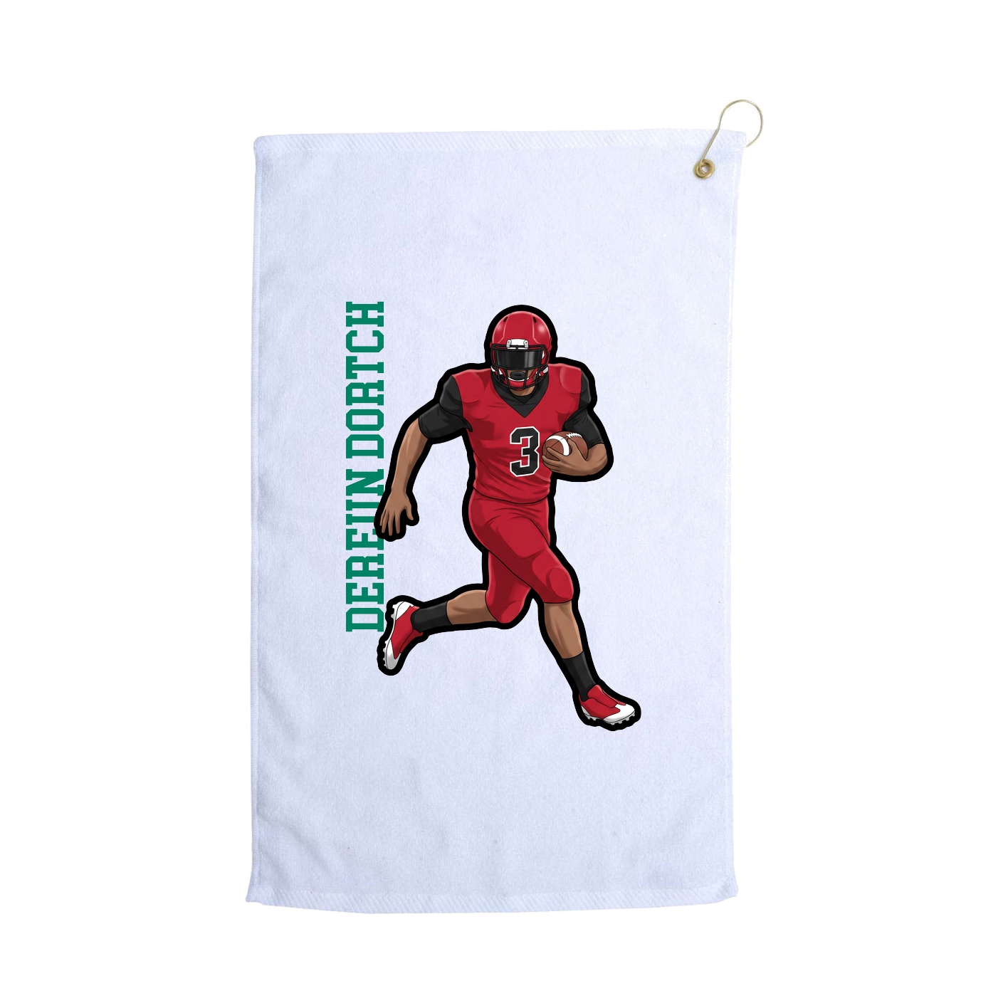 Golf Towel — Name Vertical in White