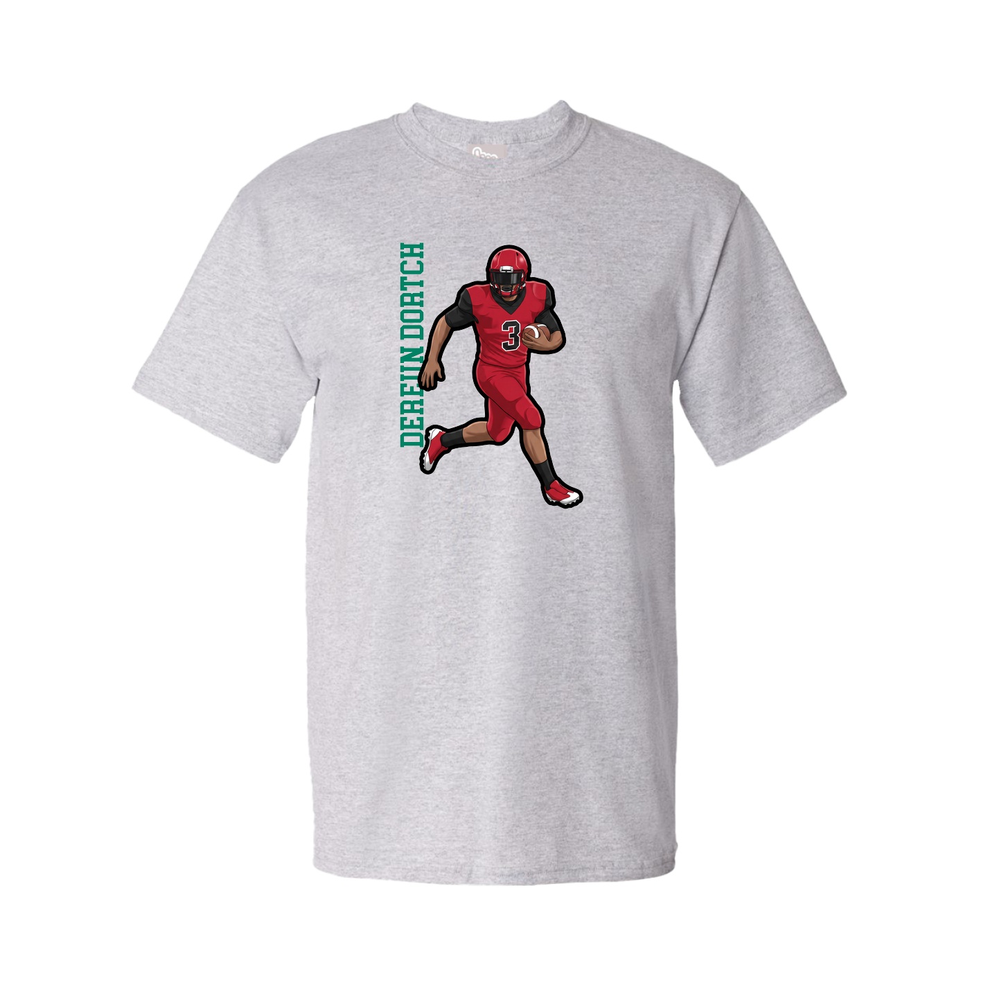 Youth Tee — Name Vertical in Grey