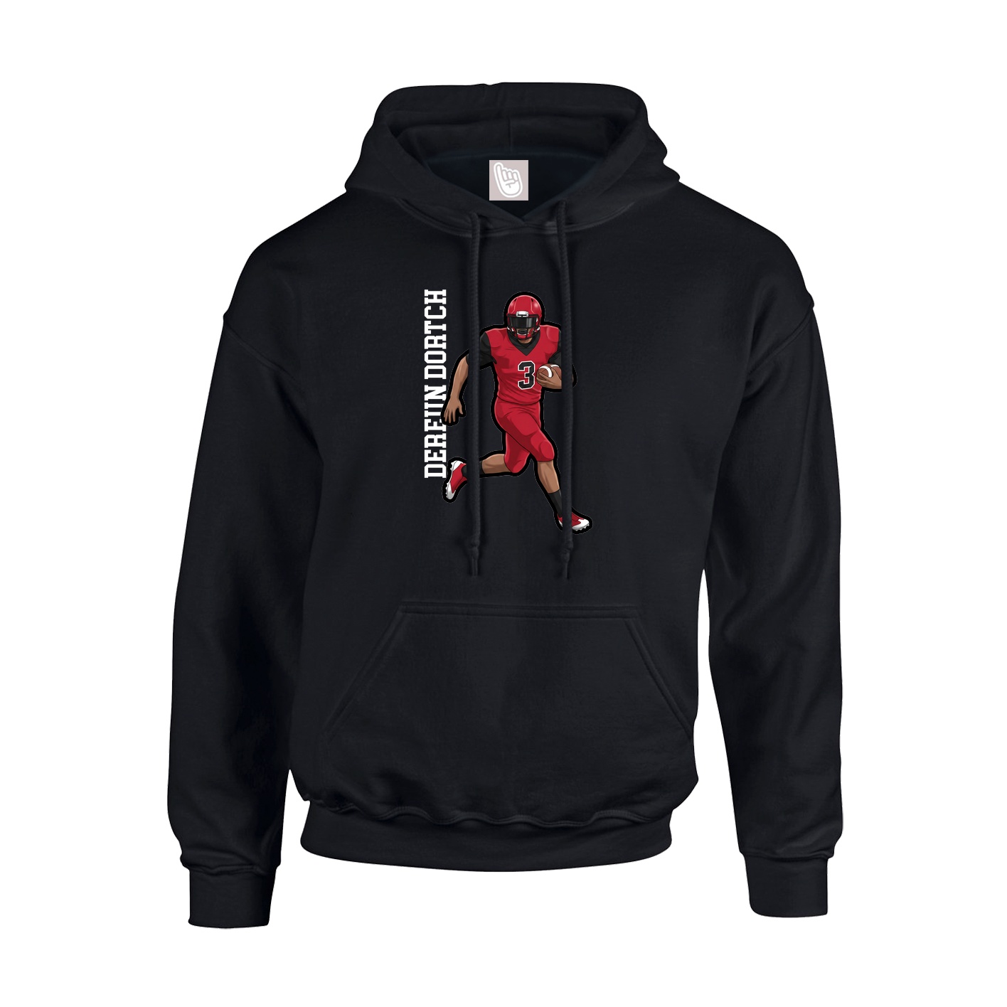 Hoodie — Name Vertical in Black