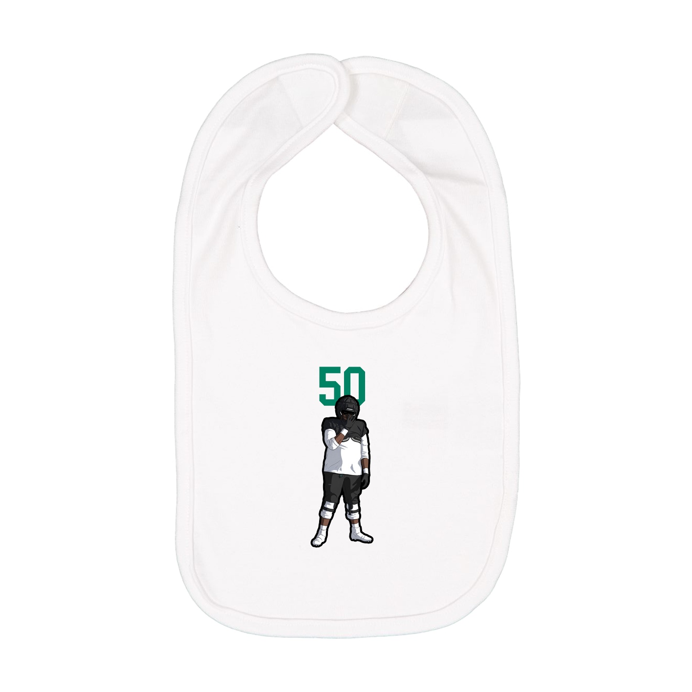 Infant Bib — Number Top in White
