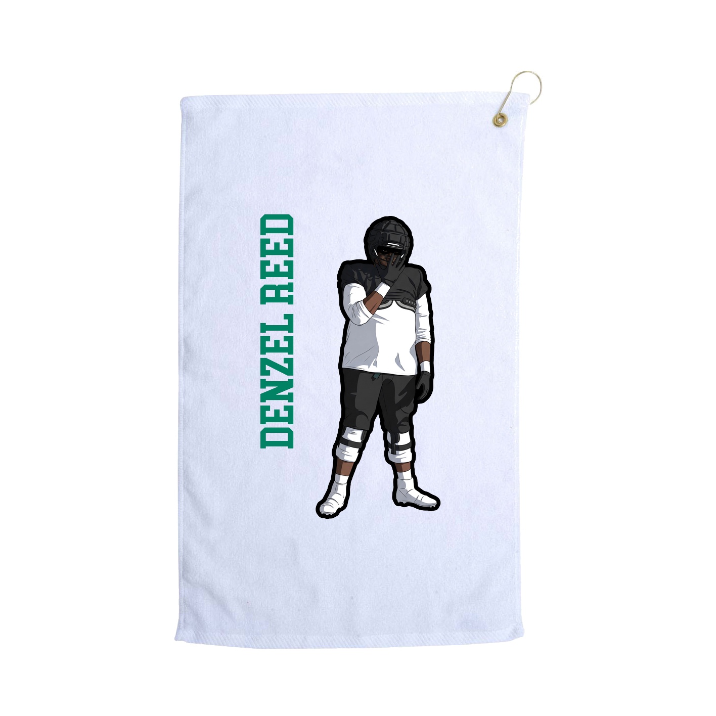 Golf Towel — Name Vertical in White