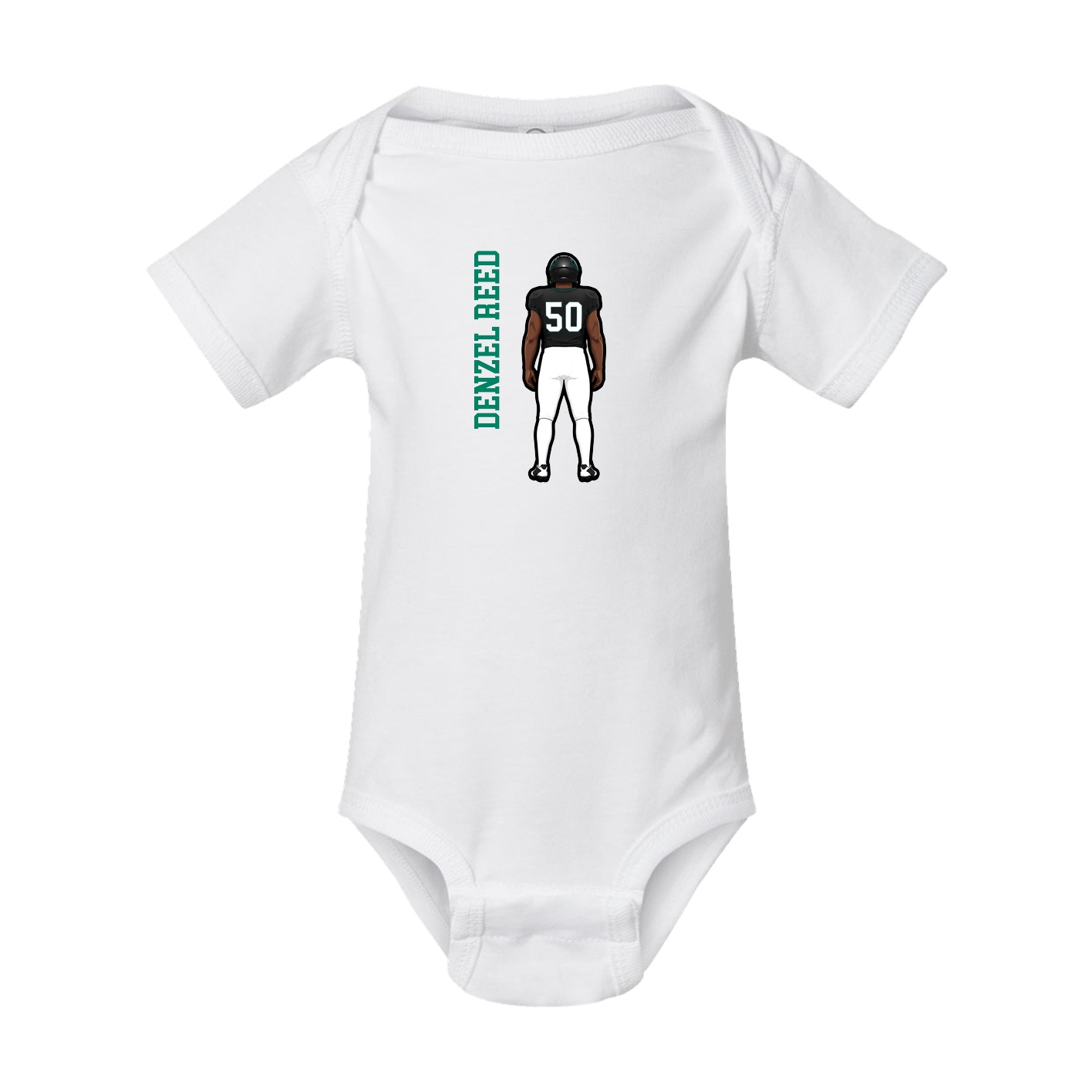Baby Onesie — Name Vertical in White