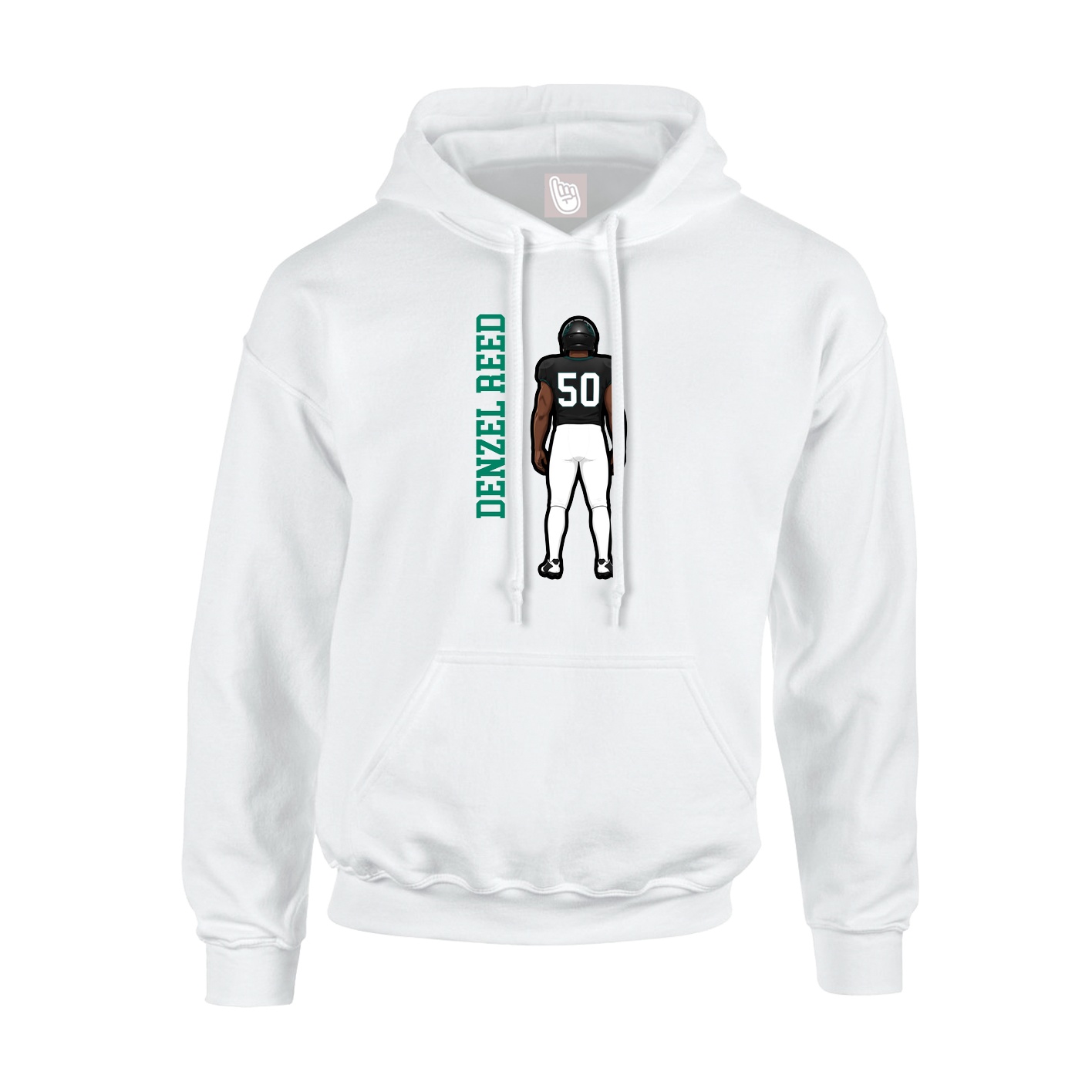 Youth Hoodie — Name Vertical in White