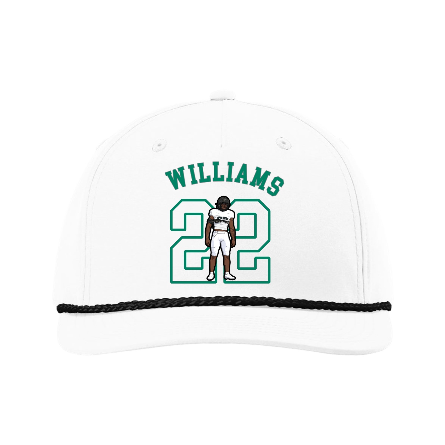 Five-Panel Classic Rope Cap — Shirsey Arch in White