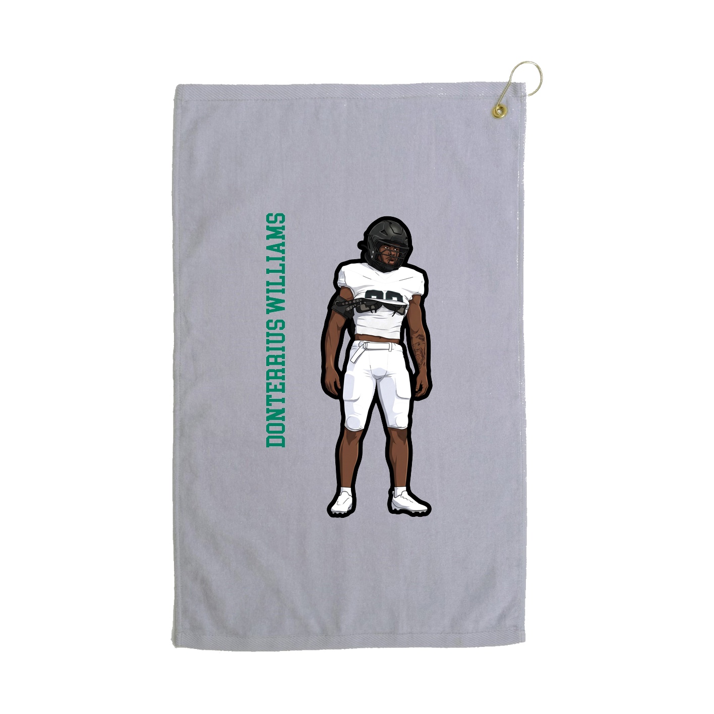 Golf Towel — Name Vertical in Grey