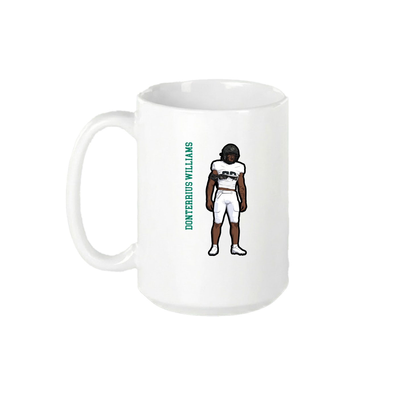 15oz Coffee Mug — Name Vertical in White