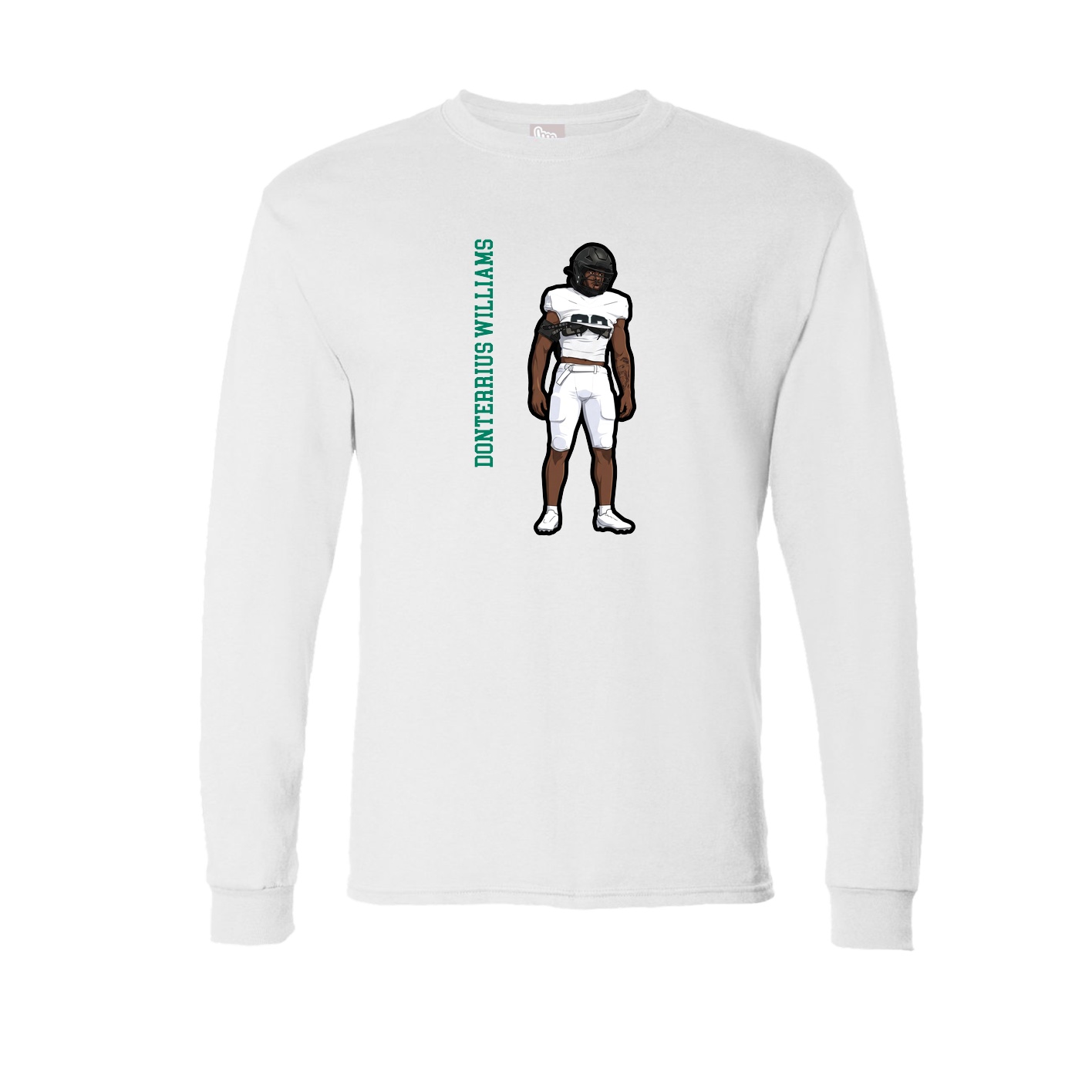 Long Sleeve Tee — Name Vertical in White