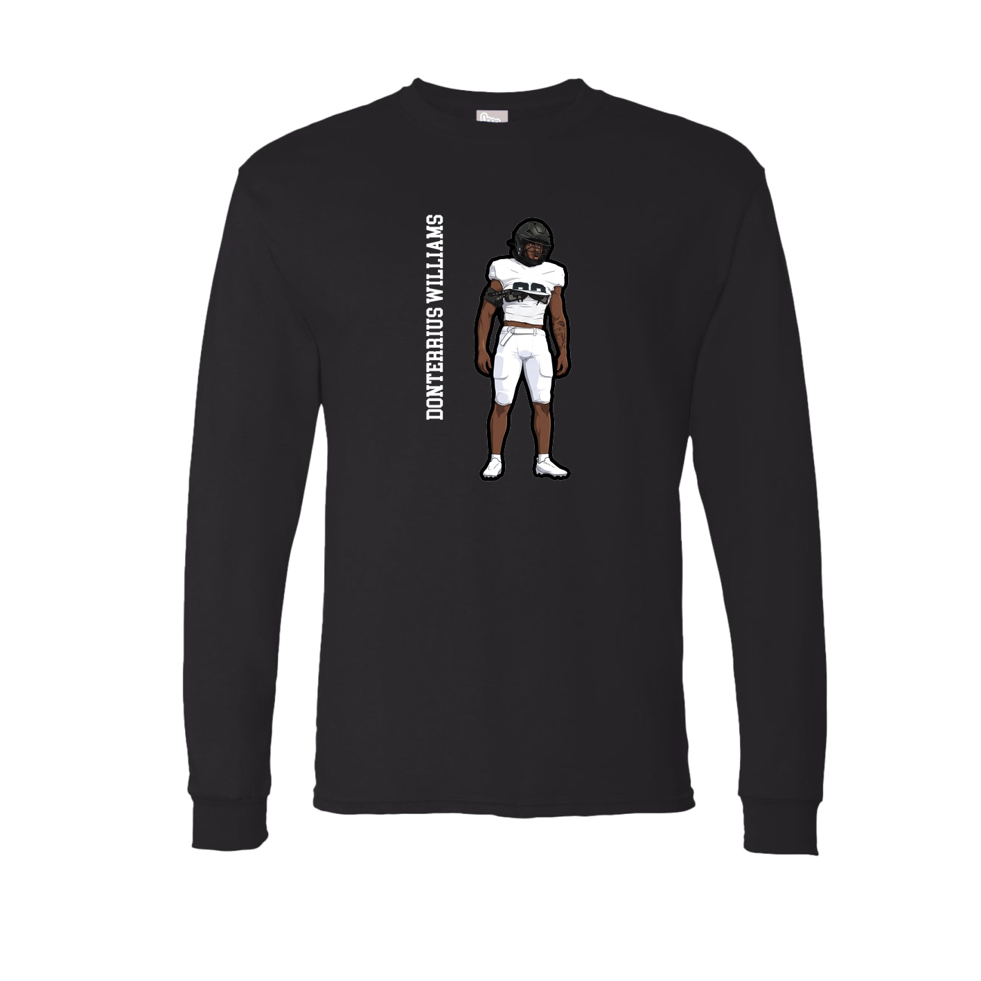 Long Sleeve Tee — Name Vertical in Black