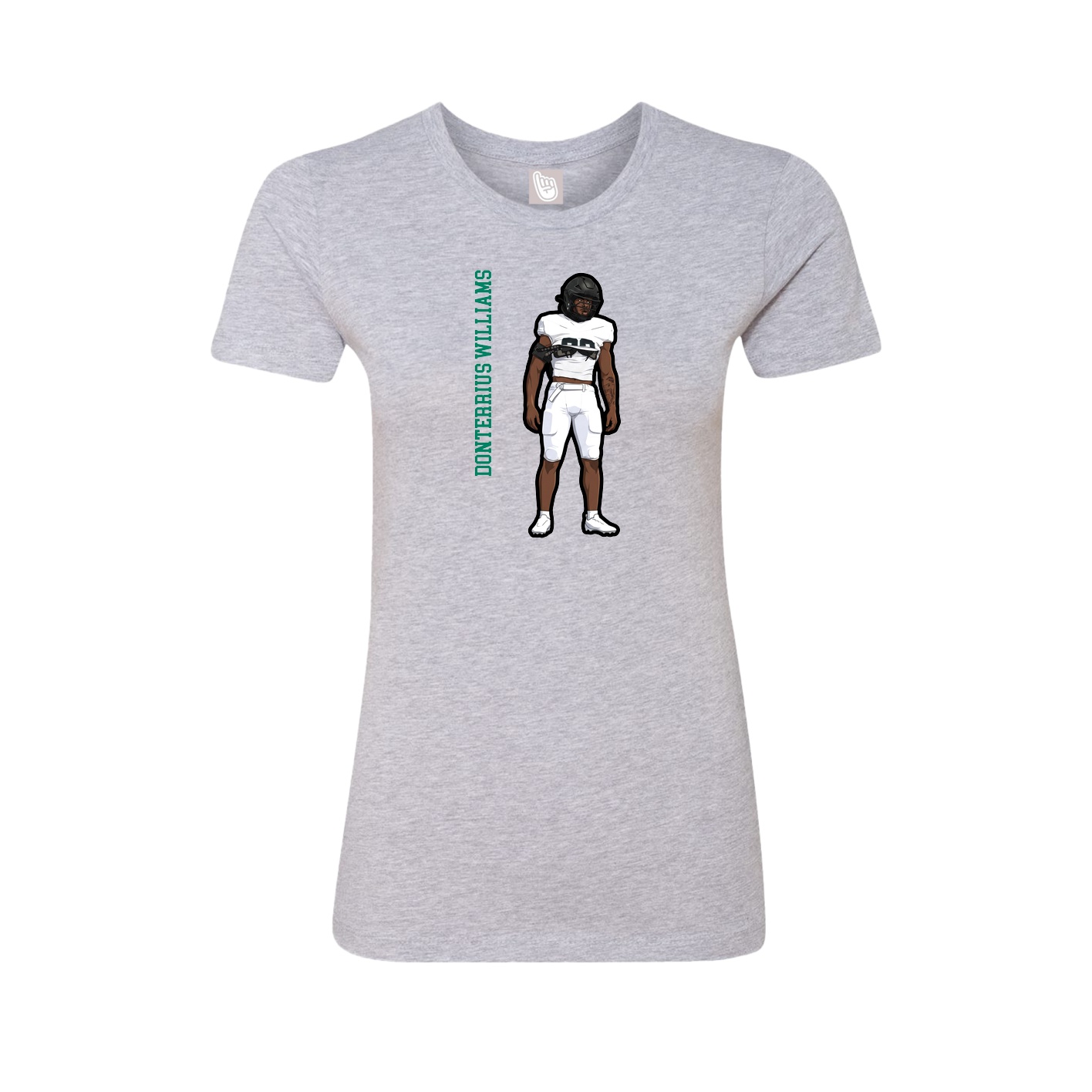 Womens Tee — Name Vertical in Grey