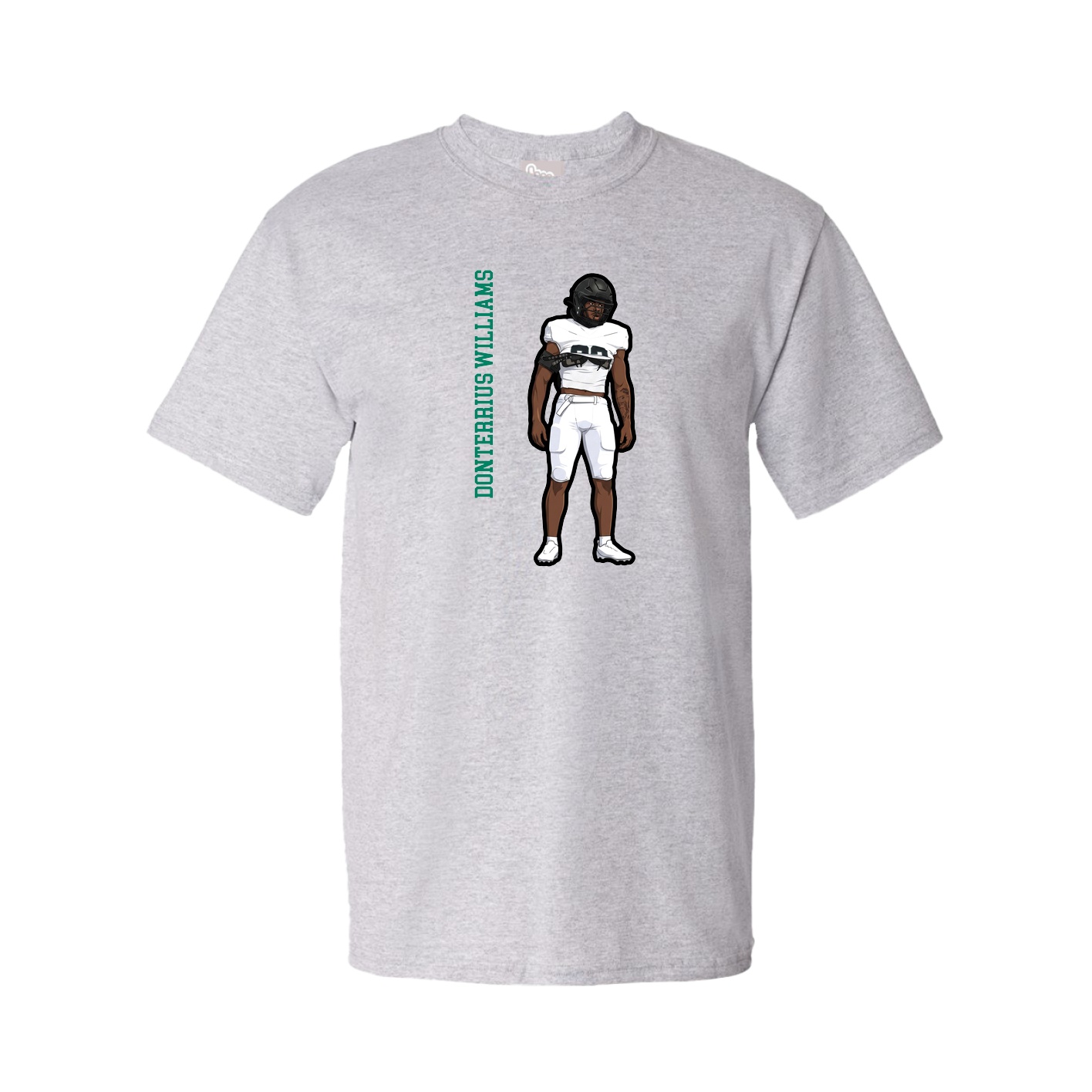 Youth Tee — Name Vertical in Grey