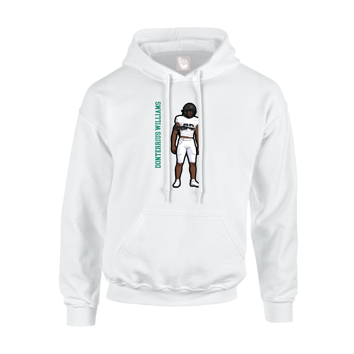 Youth Hoodie — Name Vertical in White