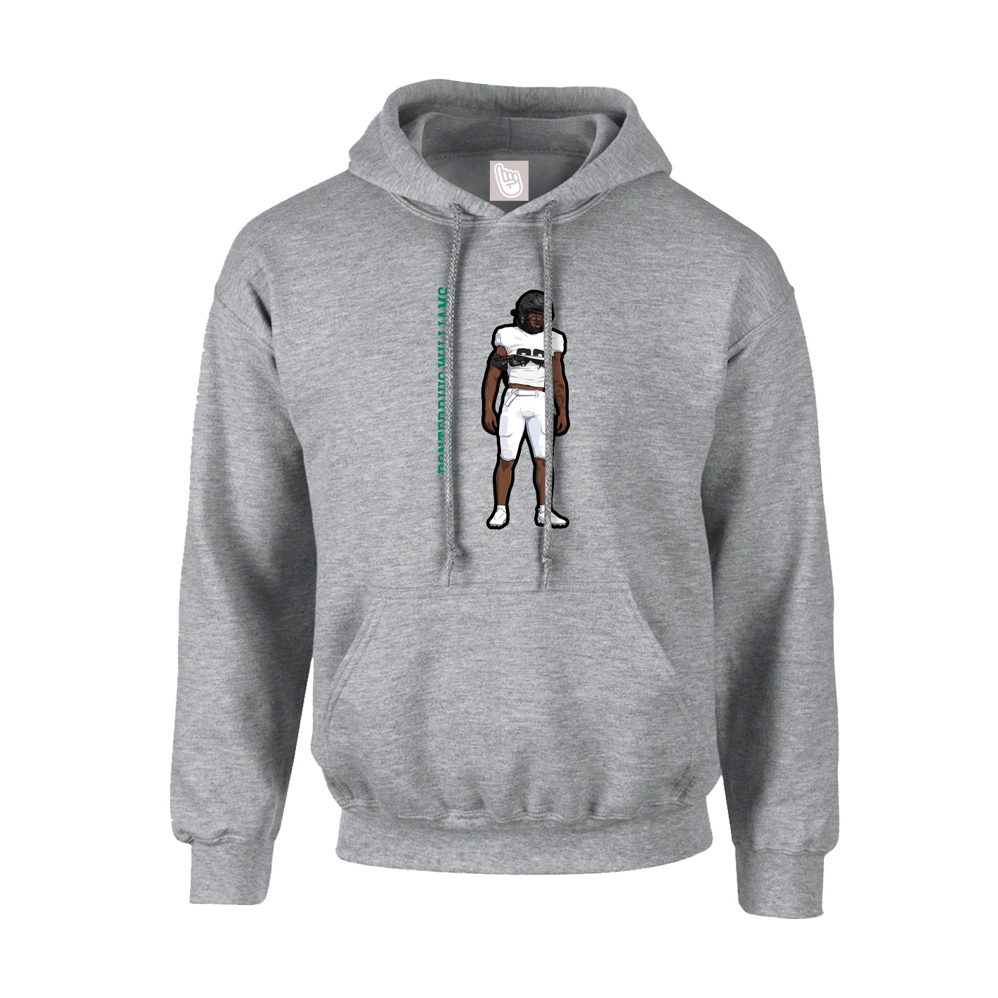 Youth Hoodie — Name Vertical in Grey