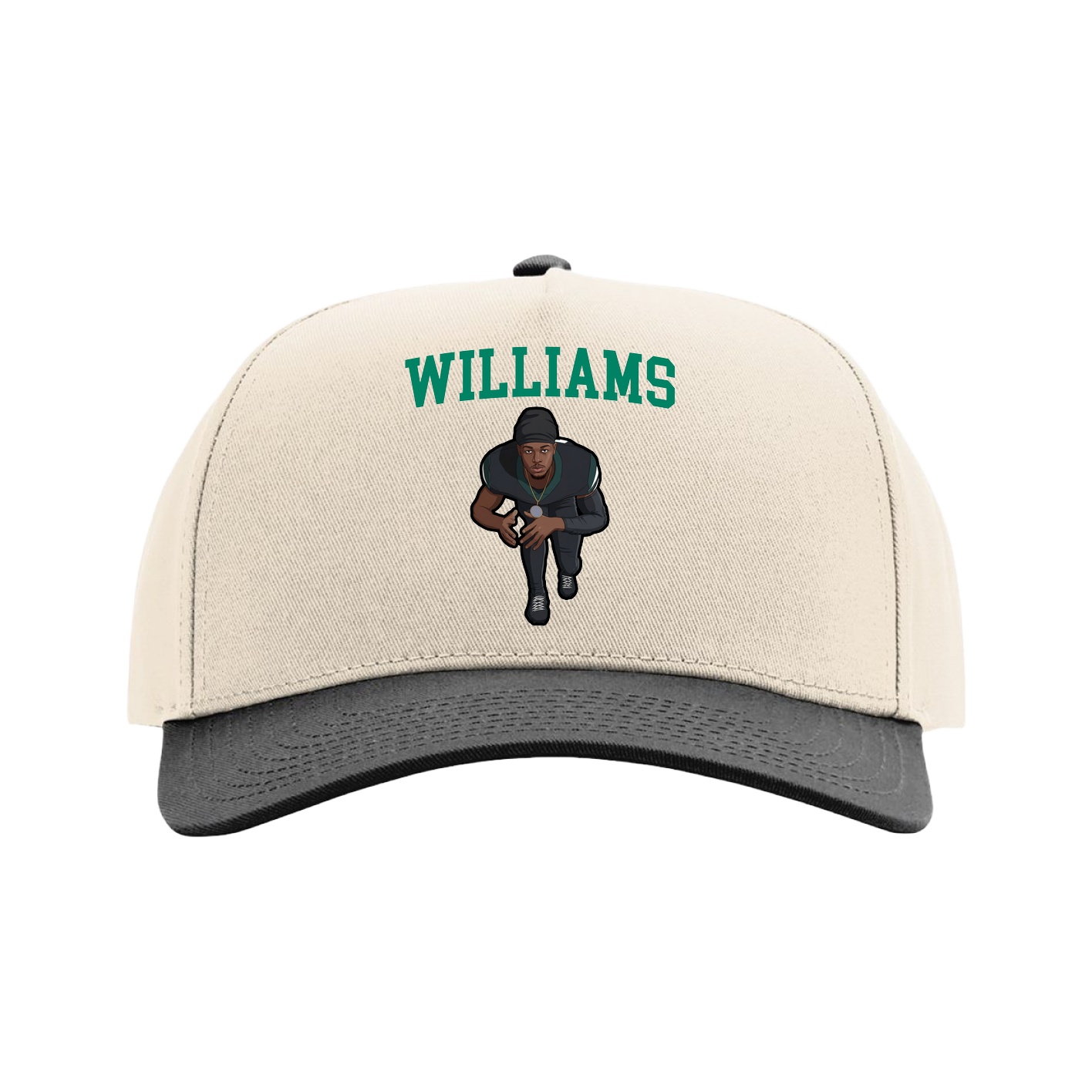 Full Fabric Five-Panel Champ Cap — Shirsey in Cream/Black