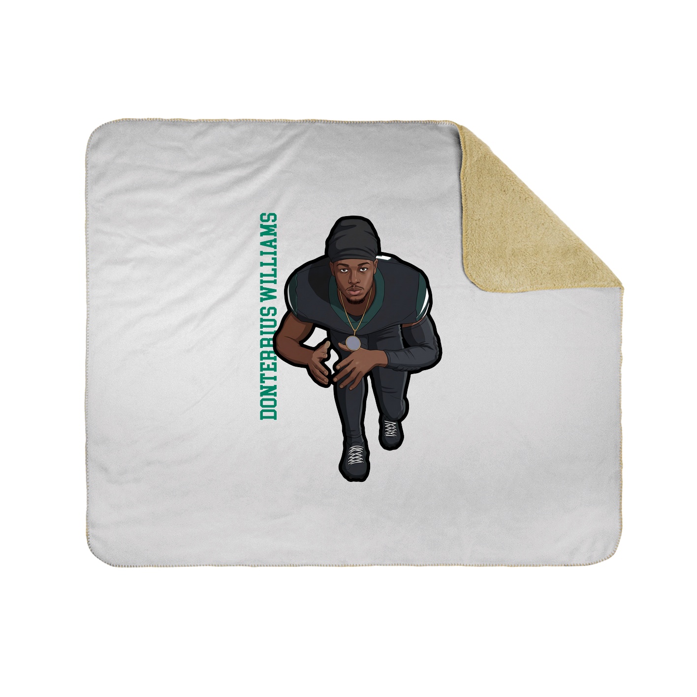 Throw Blanket — Name Vertical in White