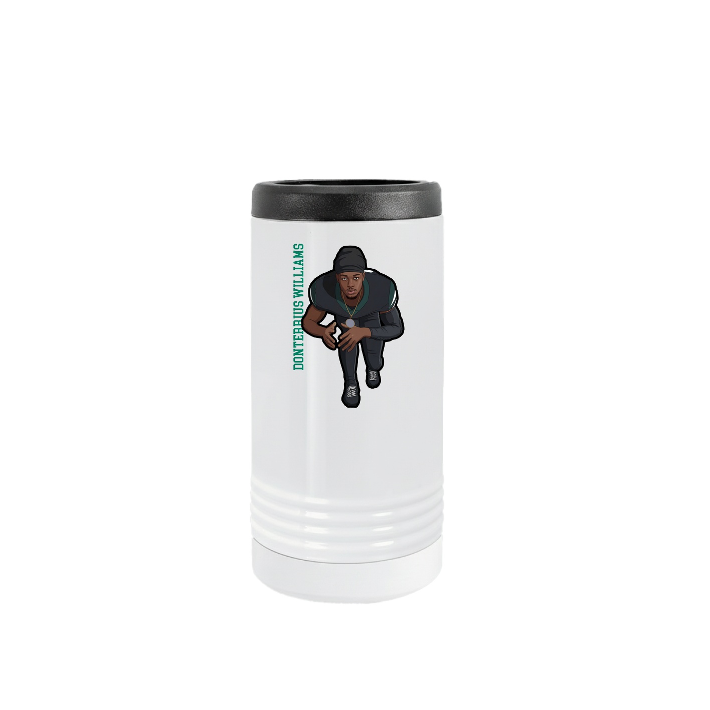 Slim Beverage Holder — Name Vertical in White
