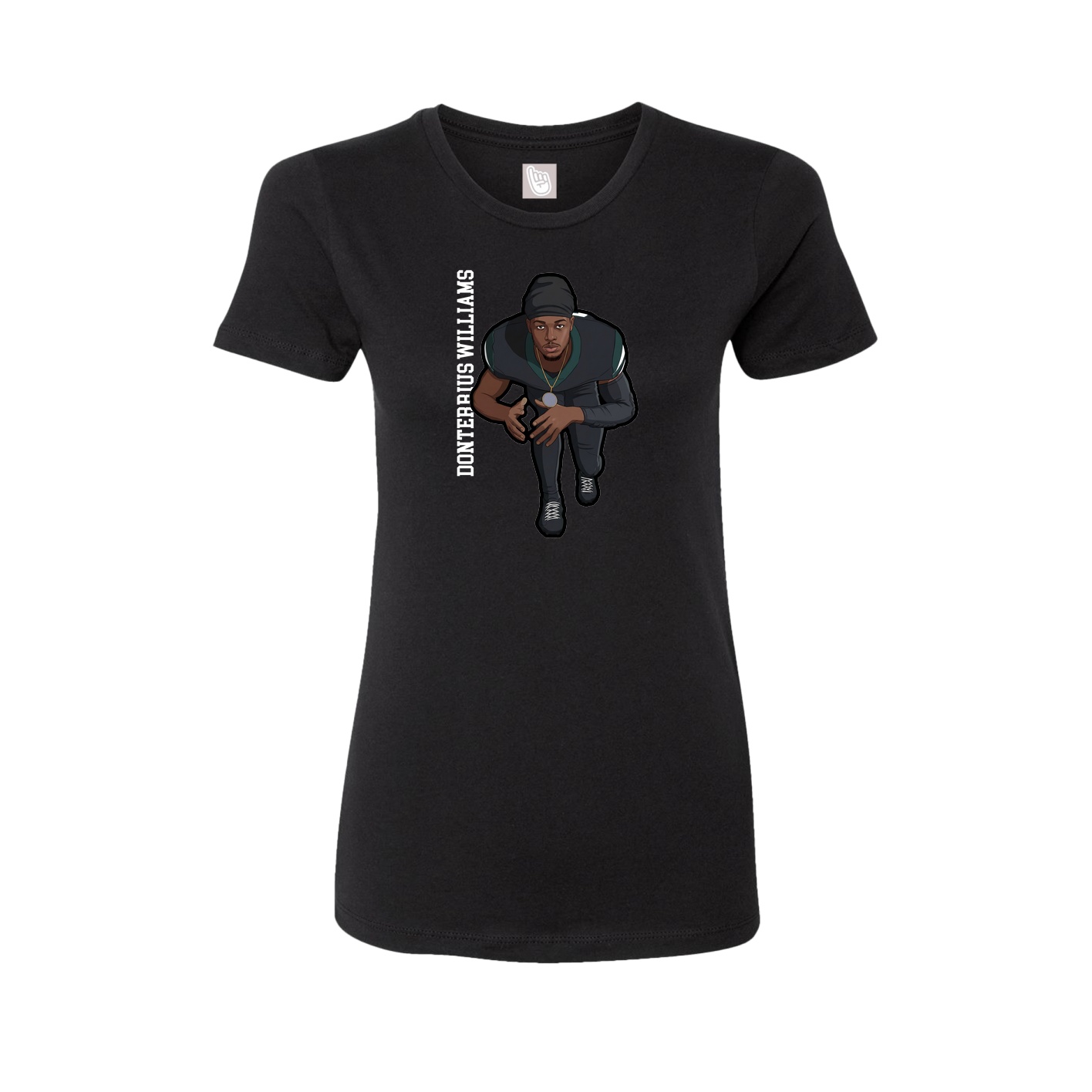 Womens Tee — Name Vertical in Black