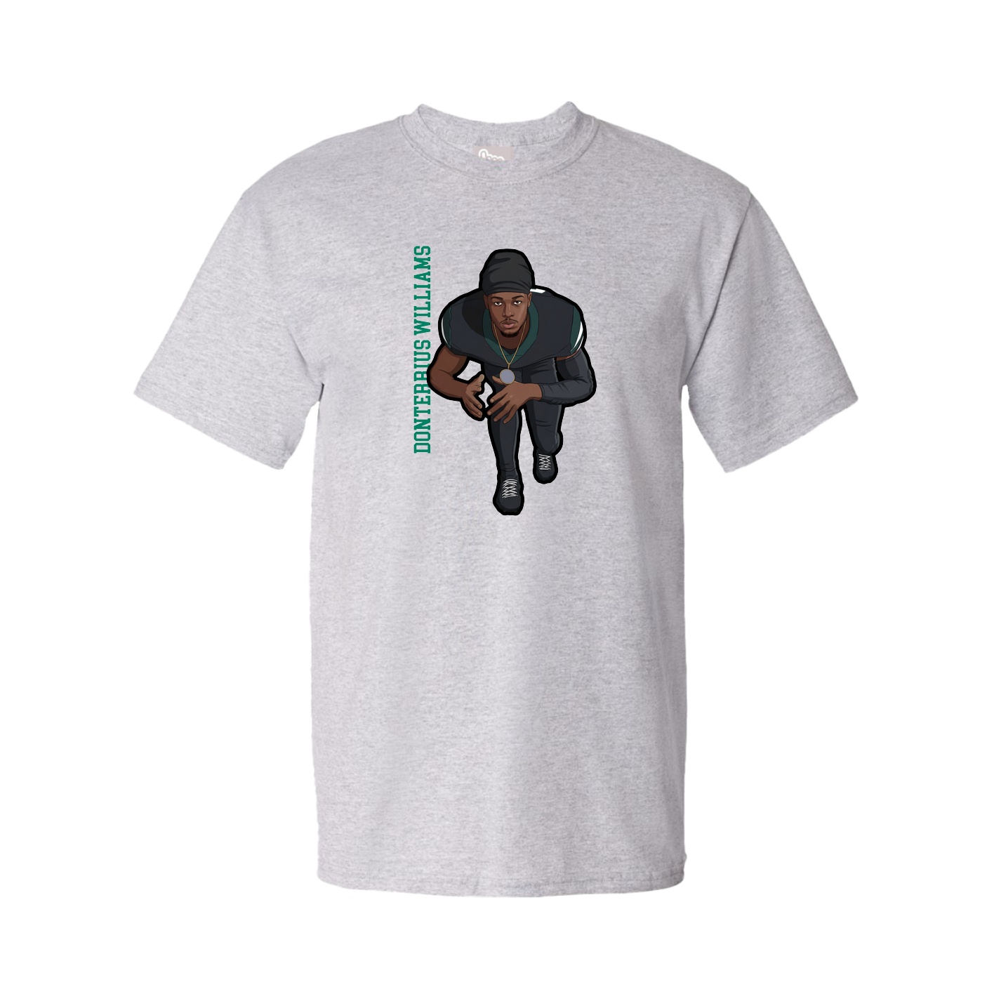 Youth Tee — Name Vertical in Grey